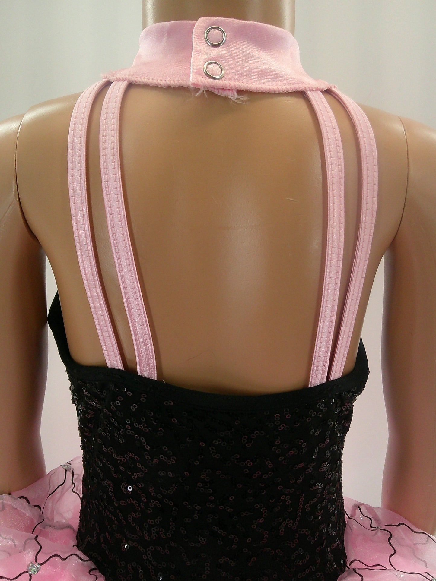 Pre-Owned Costume Small Child Pink Weissman 8159 Tap Ballet Jazz Musical Theater Glitter Dress Sequin