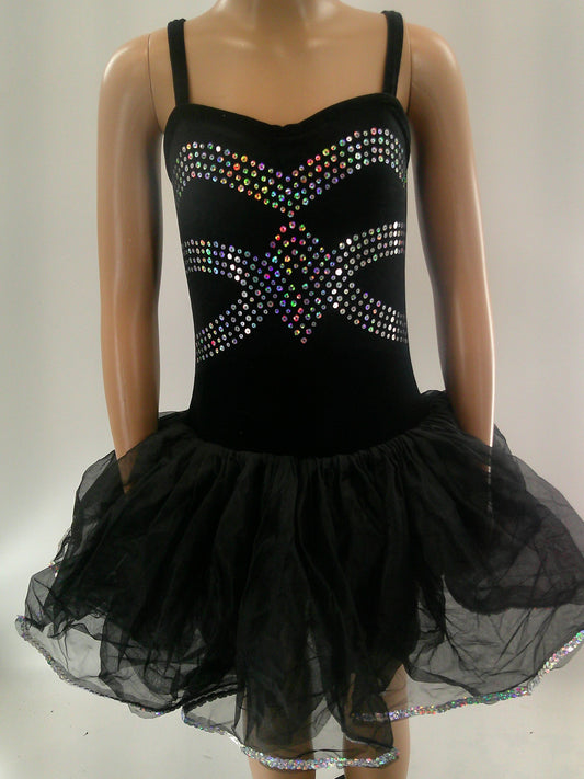 Pre-Owned Costume Ballet Medium Child Black Curtain Call E1034 Leotard Tutu Dress Up YAGP