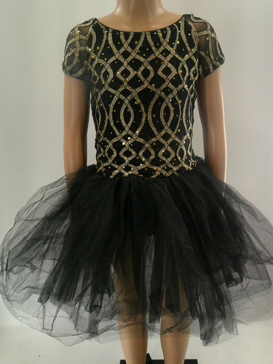 Pre-Owned Costume Ballet Medium Child Gold Revolution Geometric Tutu YAGP Pointe