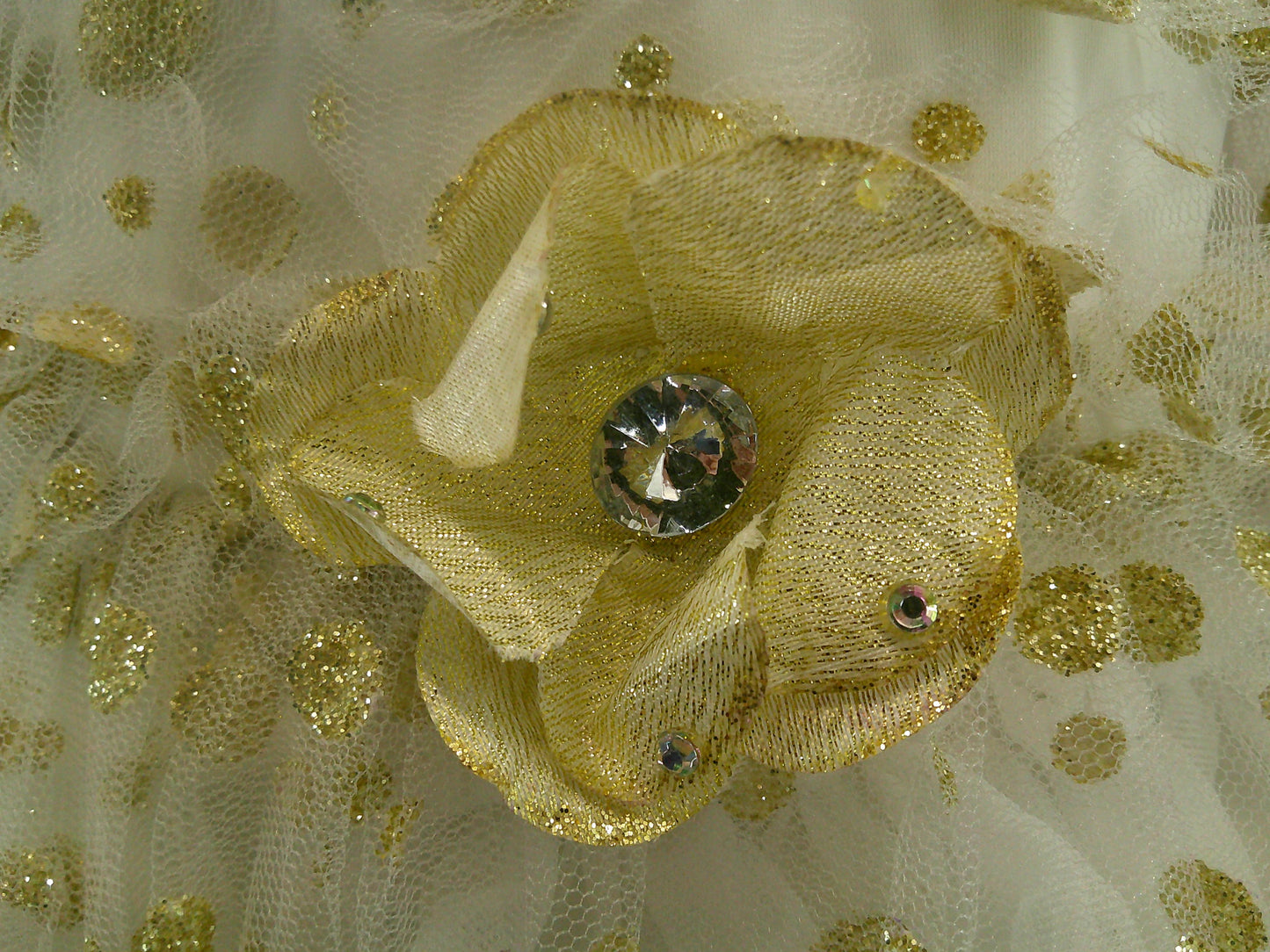 Pre-Owned Costume Intermediate Child Gold Weissman 6229 Tap Jazz Ballet Pageant Dots Tutu Sparkle