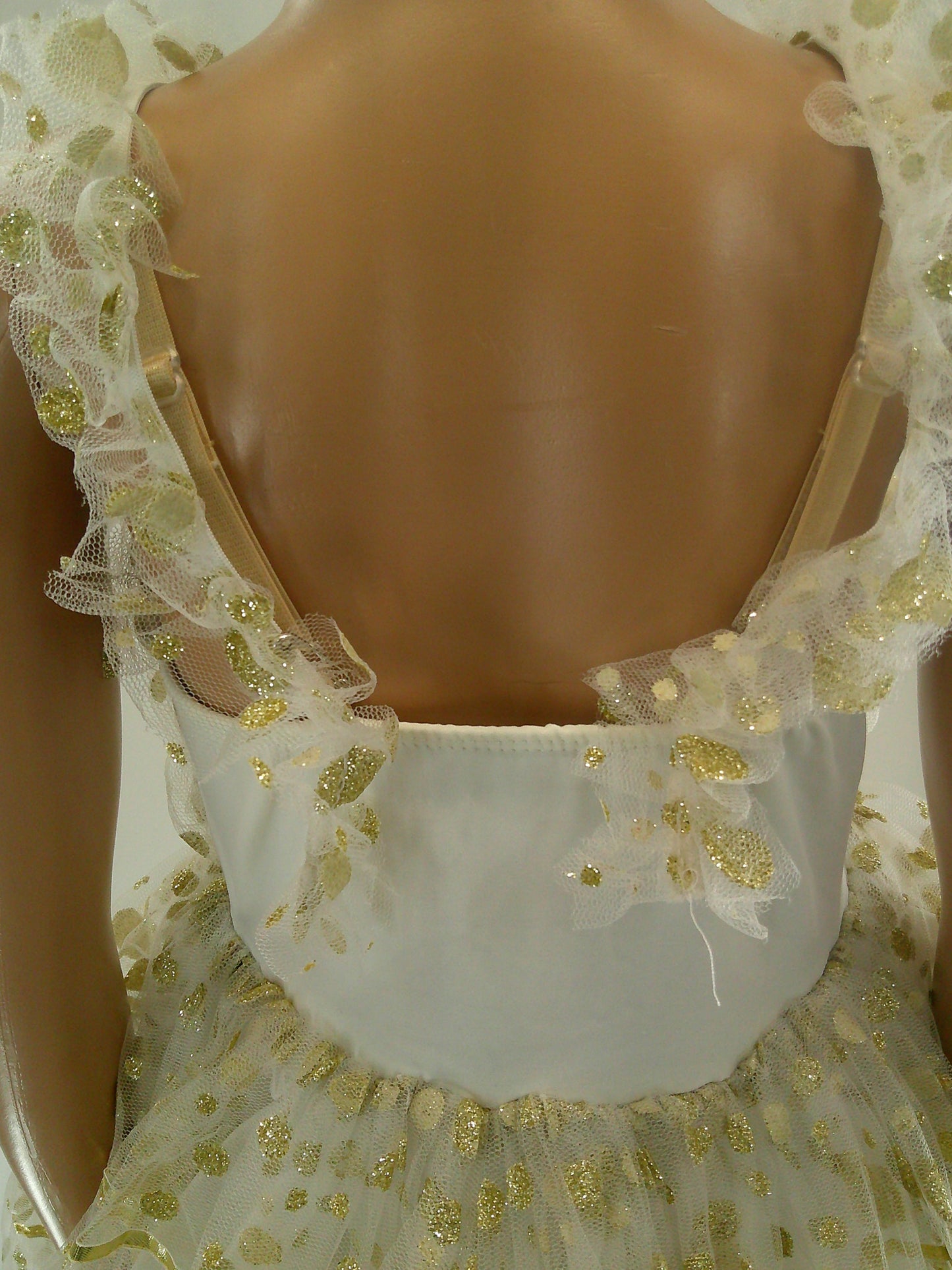 Pre-Owned Costume Intermediate Child Gold Weissman 6229 Tap Jazz Ballet Pageant Dots Tutu Sparkle