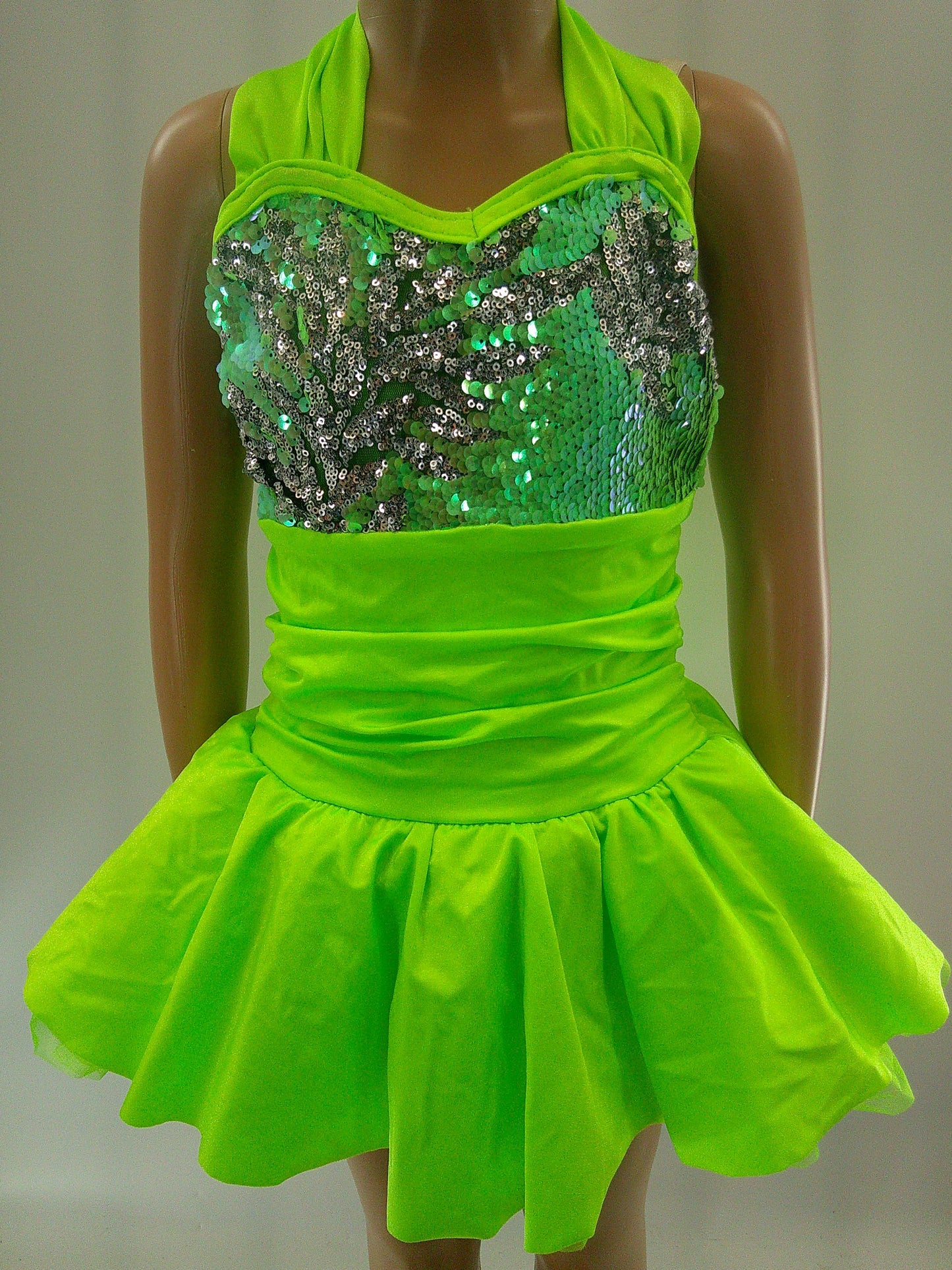 Pre-Owned Costume Medium Child Green Costume Gallery 17300 Jazz Tap Clogging Musical Theater Dress Sequin