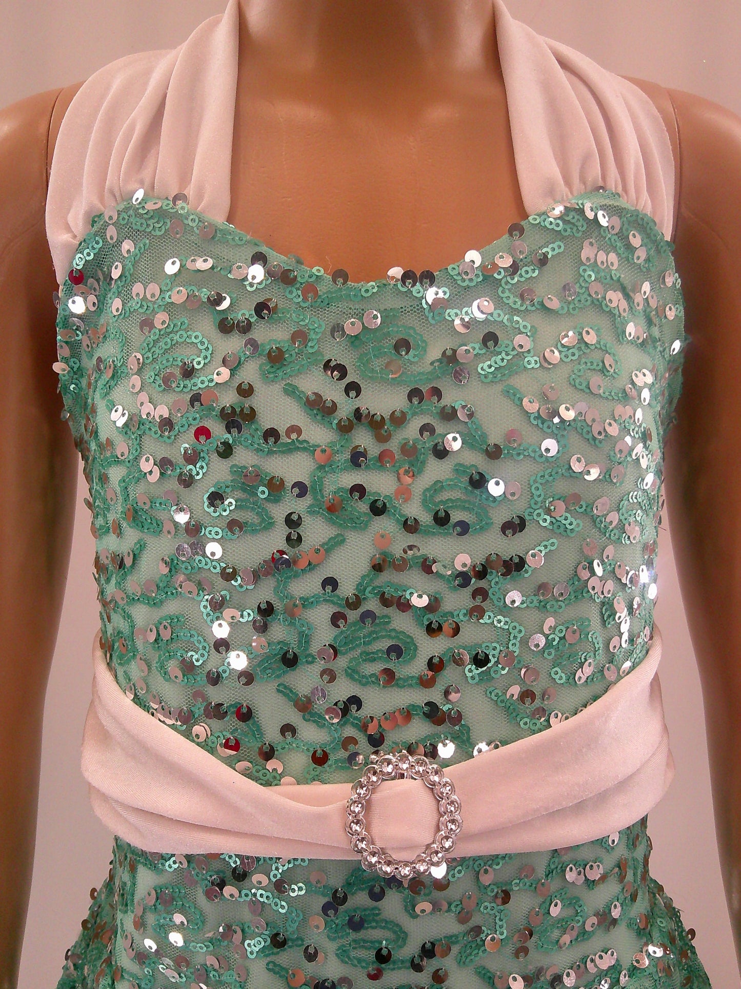Pre-Owned Costume Small Child Teal Costume Gallery 18312 Jazz Tap Clogging Musical Theater Sequin Dress