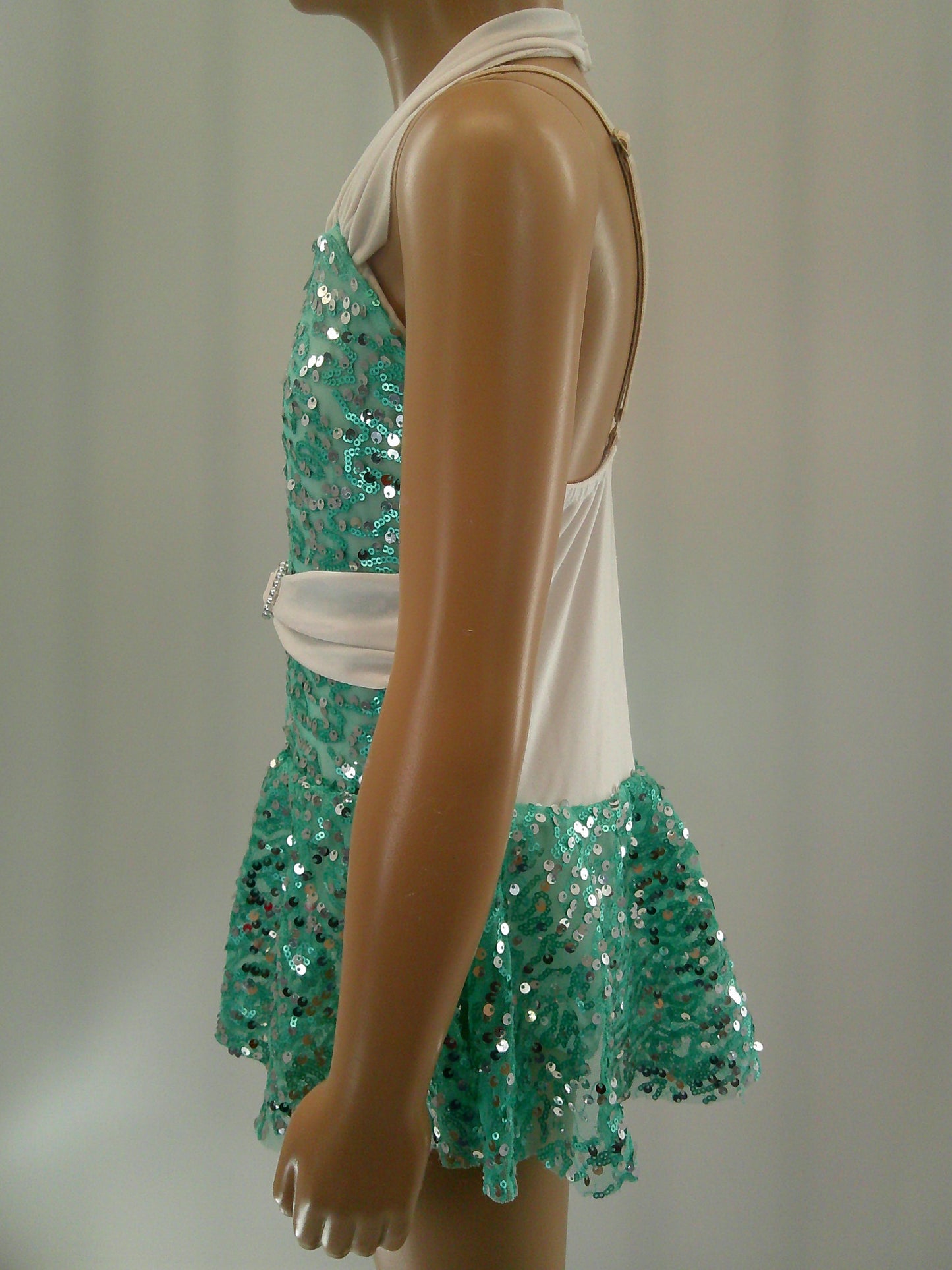 Pre-Owned Costume Small Child Teal Costume Gallery 18312 Jazz Tap Clogging Musical Theater Sequin Dress