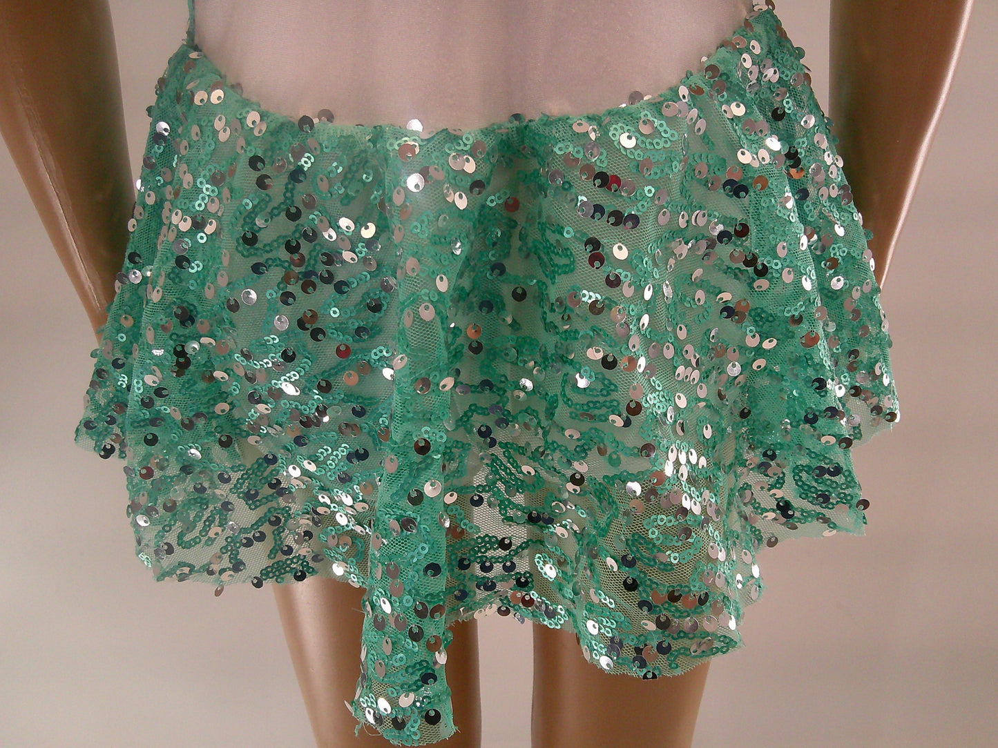 Pre-Owned Costume Small Child Teal Costume Gallery 18312 Jazz Tap Clogging Musical Theater Sequin Dress