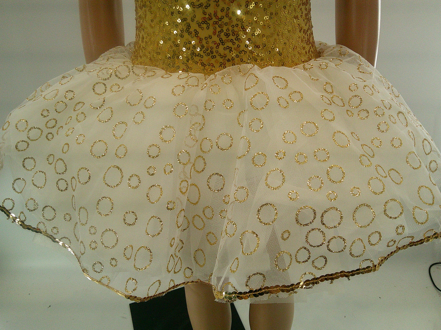 Pre-Owned Costume Tap Small Child Gold Weissman 4978 Tutu Sequin Sparkly Ballet Jazz