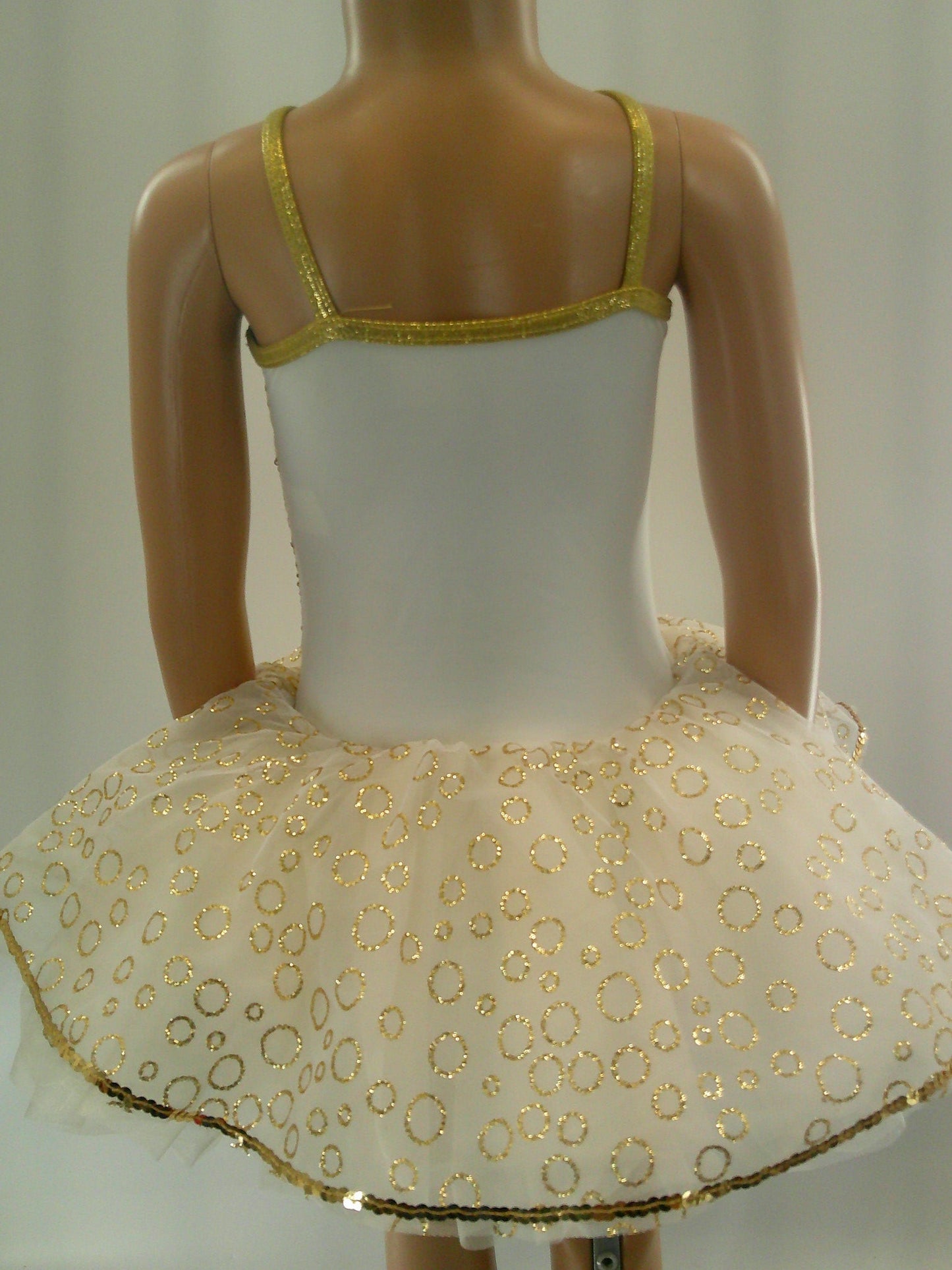 Pre-Owned Costume Tap Small Child Gold Weissman 4978 Tutu Sequin Sparkly Ballet Jazz