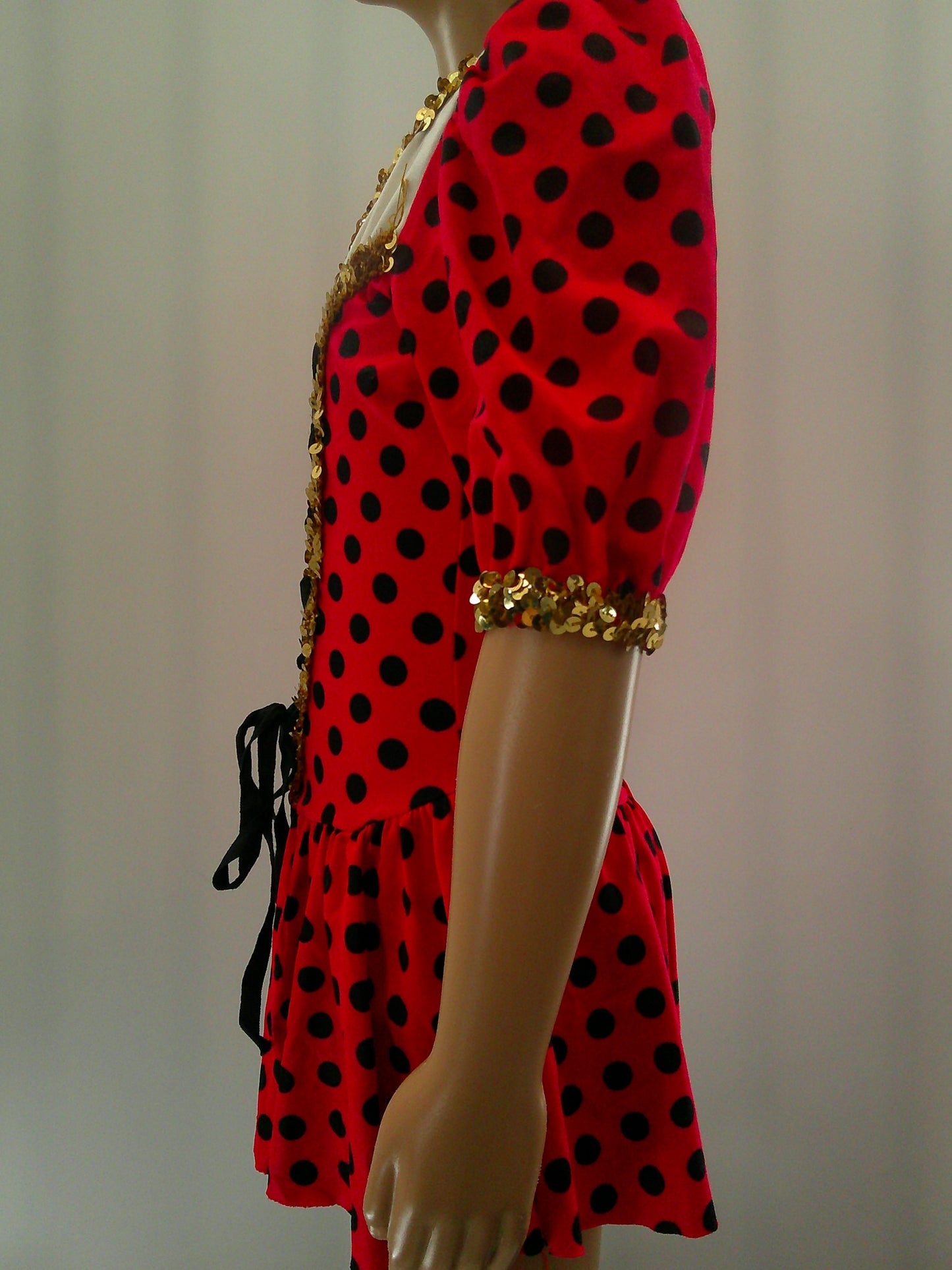 Pre-Owned Costume medium Child Red Costume Gallery Jazz Tap Musical Theater Polka Dots Sequin