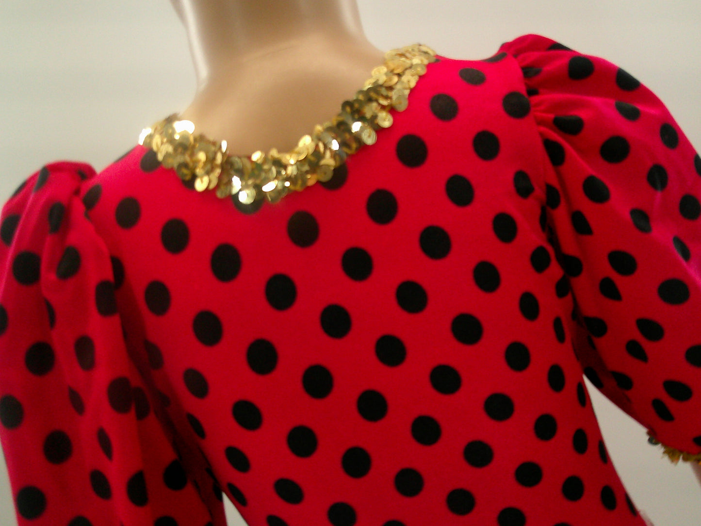 Pre-Owned Costume medium Child Red Costume Gallery Jazz Tap Musical Theater Polka Dots Sequin