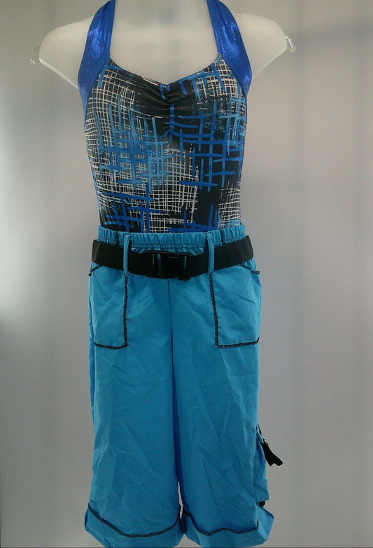 Pre-Owned Costume Hip Hop Large Child Blue A Wish Come True 12709 2 pc Metallic Jazz tap Clogging )