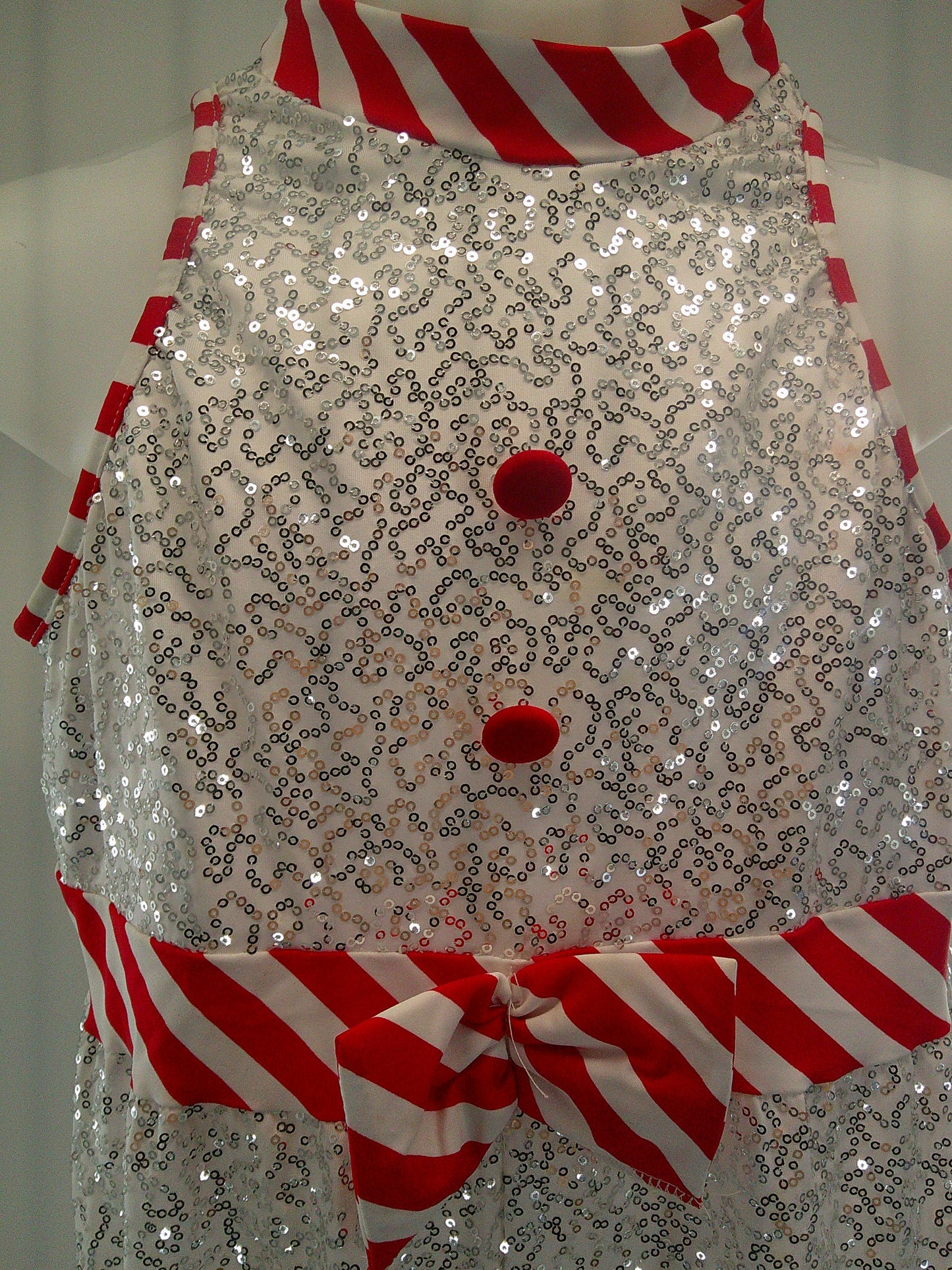 Pre-Owned Costume Jazz XXL Child White ArtStone 26004 Romper Snowman Sequin Tap Musical Theater