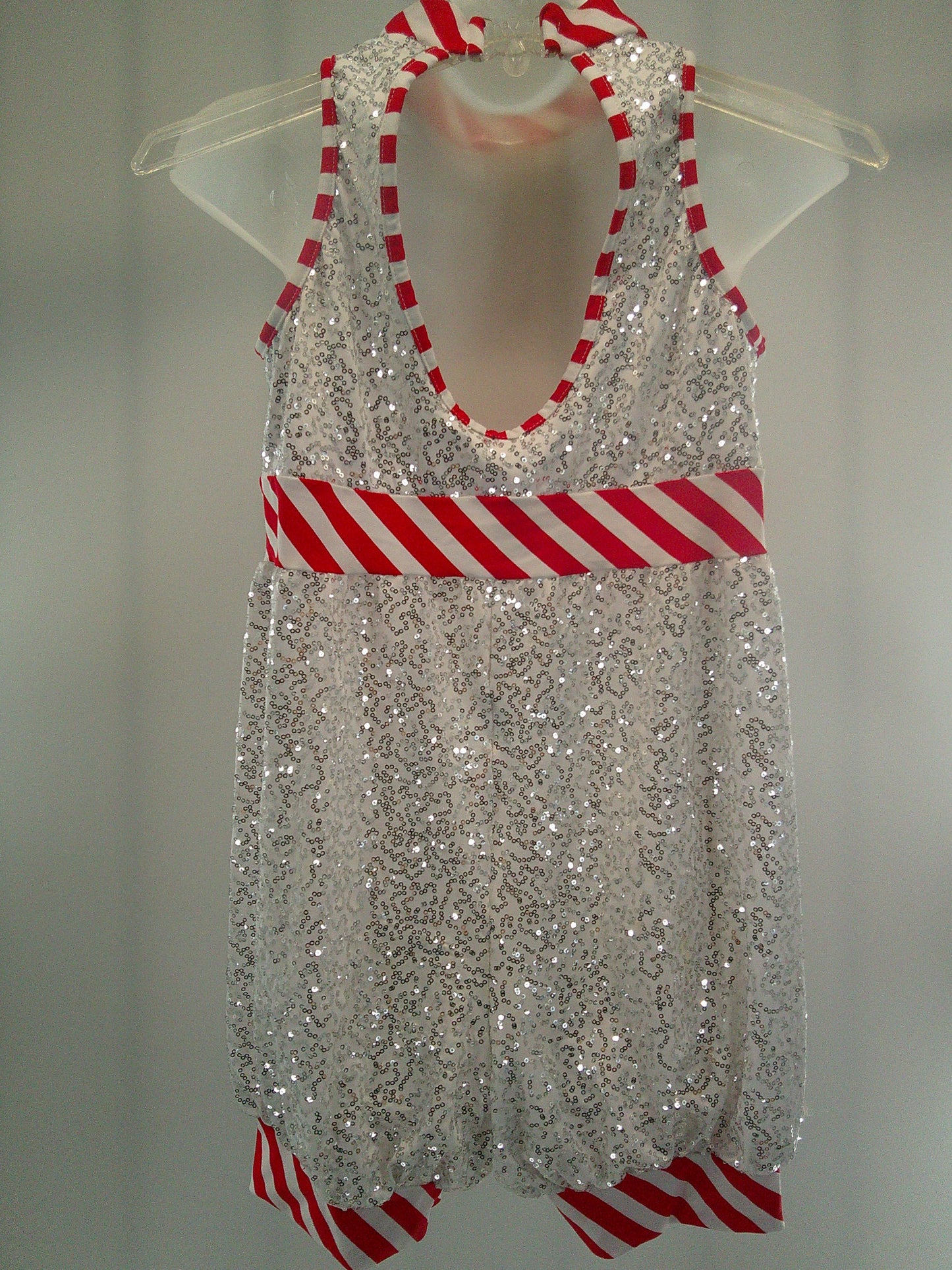 Pre-Owned Costume Jazz XXL Child White ArtStone 26004 Romper Snowman Sequin Tap Musical Theater
