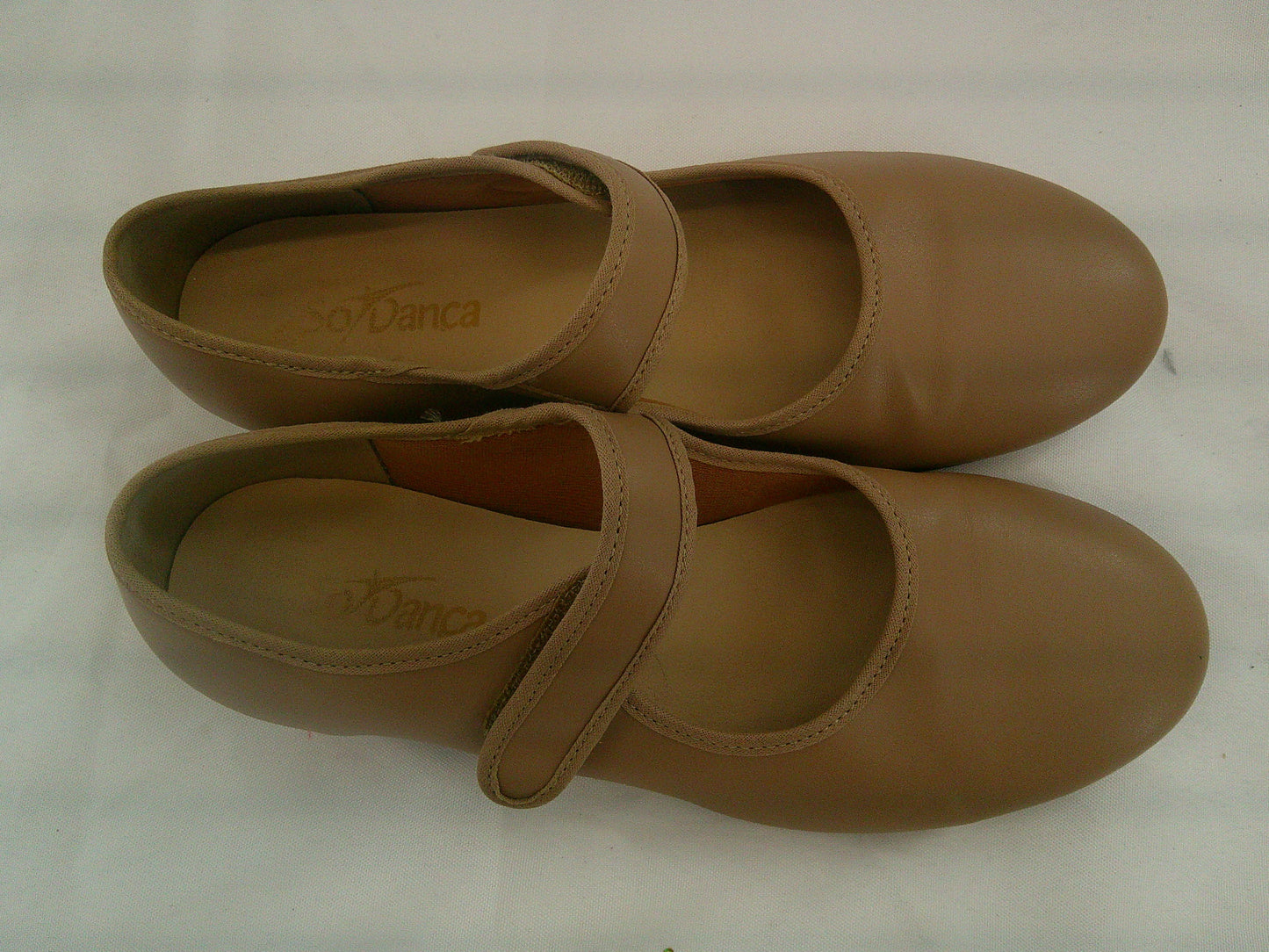 Pre-Owned Tap Shoes SoDanca Adult 7M Mary Jane Leather Loop Strap