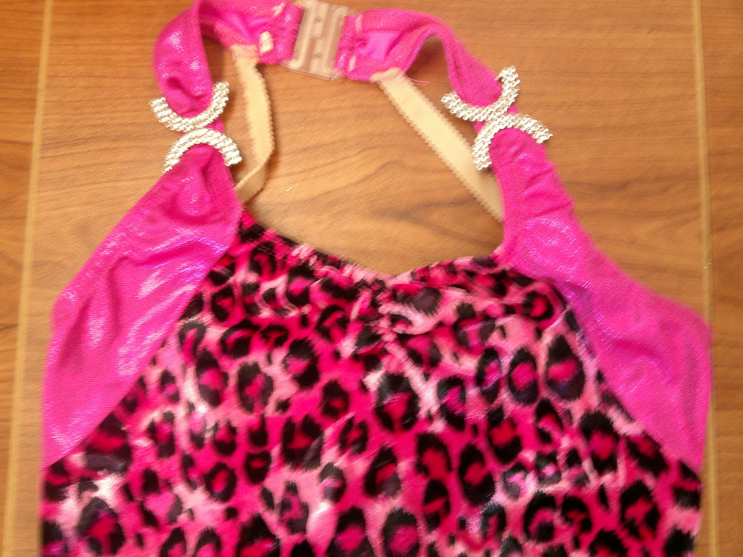 Pre-Owned Leotard Large Child Pink Leopard Costume A Wish Come True Baton