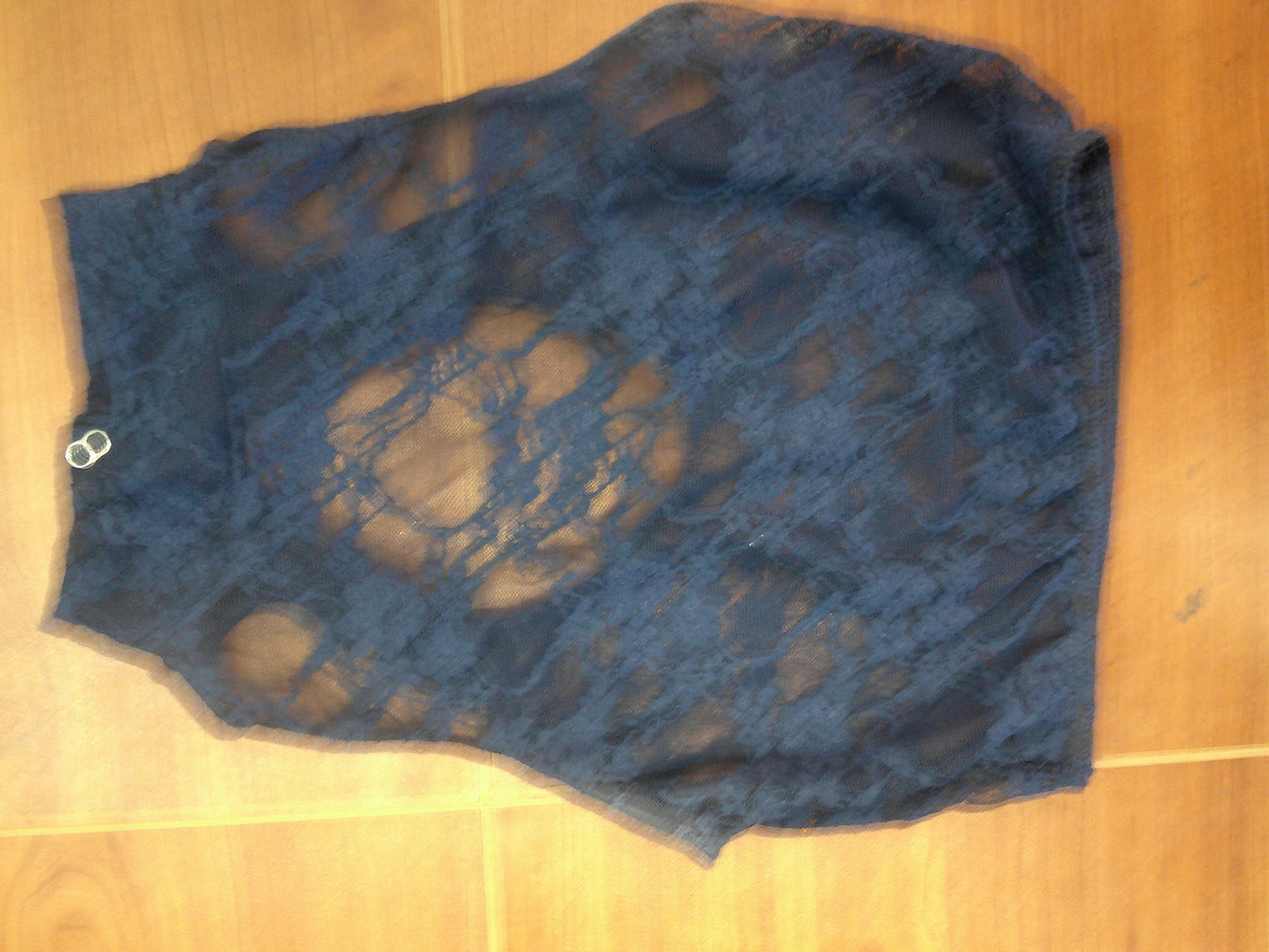 Pre-Owned Lace Crop Top Medium Adult Balera Navy Blue Contemporary Costume