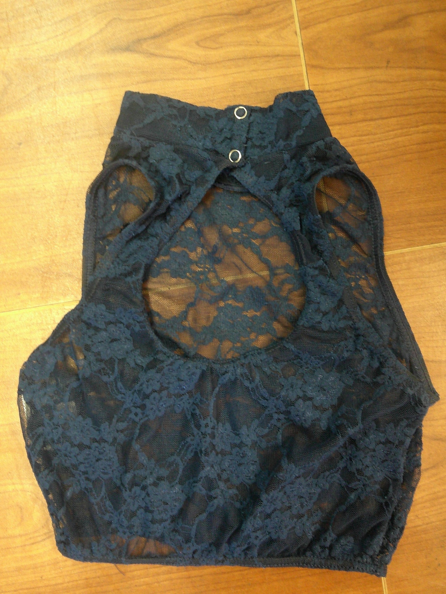 Pre-Owned Lace Crop Top Medium Adult Balera Navy Blue Contemporary Costume
