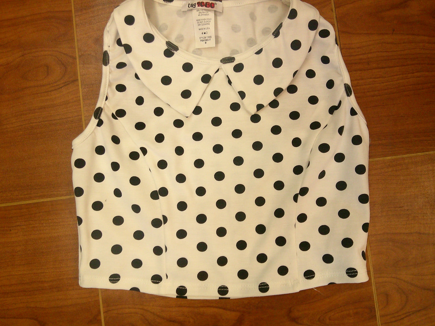 Pre-Owned Crop Top Small Adult Polka Dot Tag1080 Style 11860 Jazz Tap Musical Costume