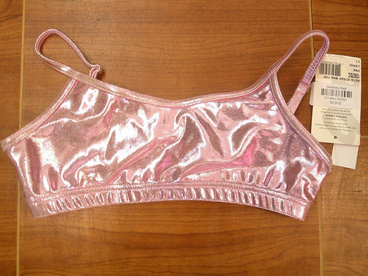 New Sports Bra Capezio Metallic Pink 10020 Large Child