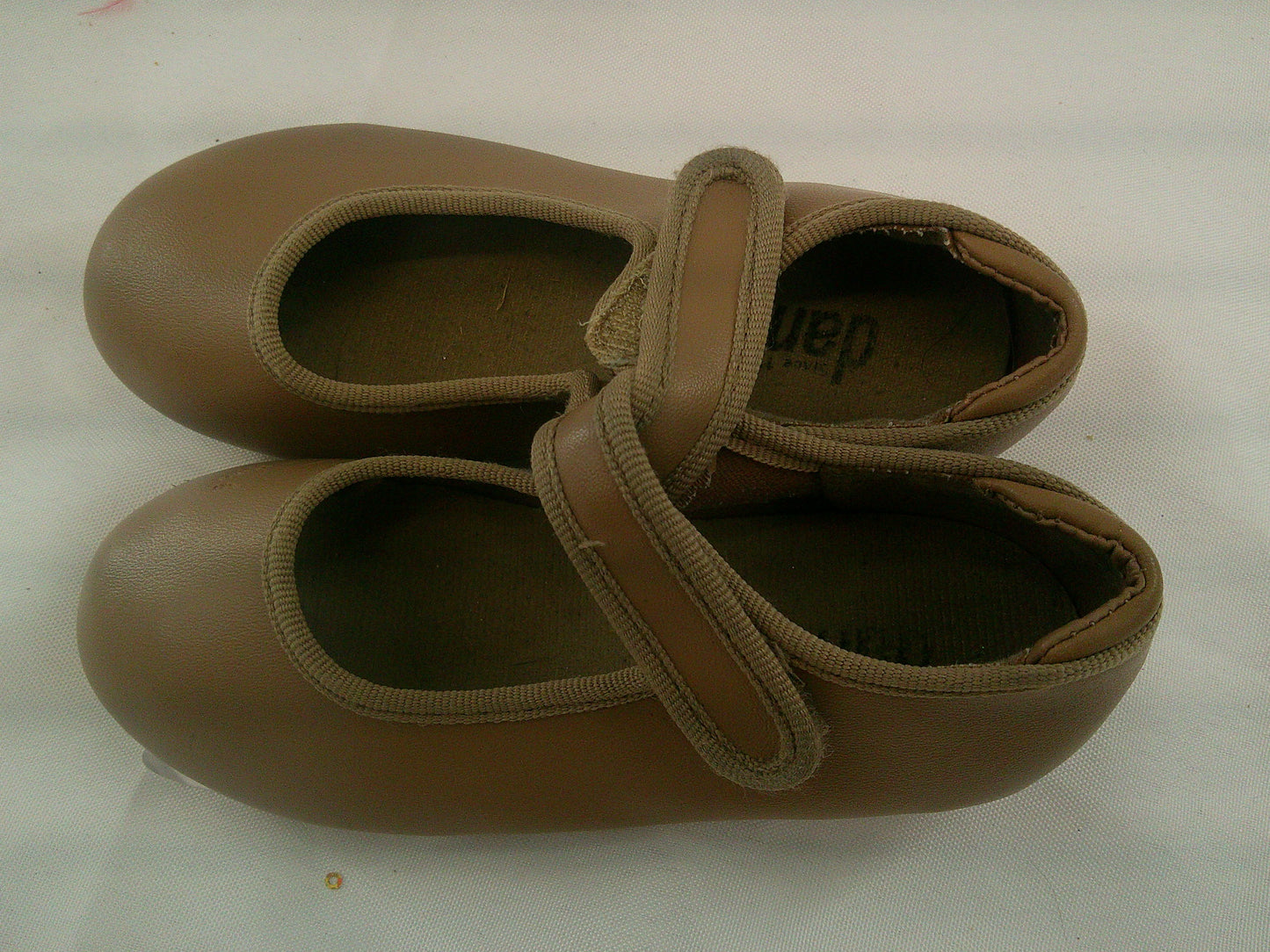 Pre-Owned Tap Shoes Danshuz 534 Toddler 9.5M Tan Mary Jane Leather No Buckle