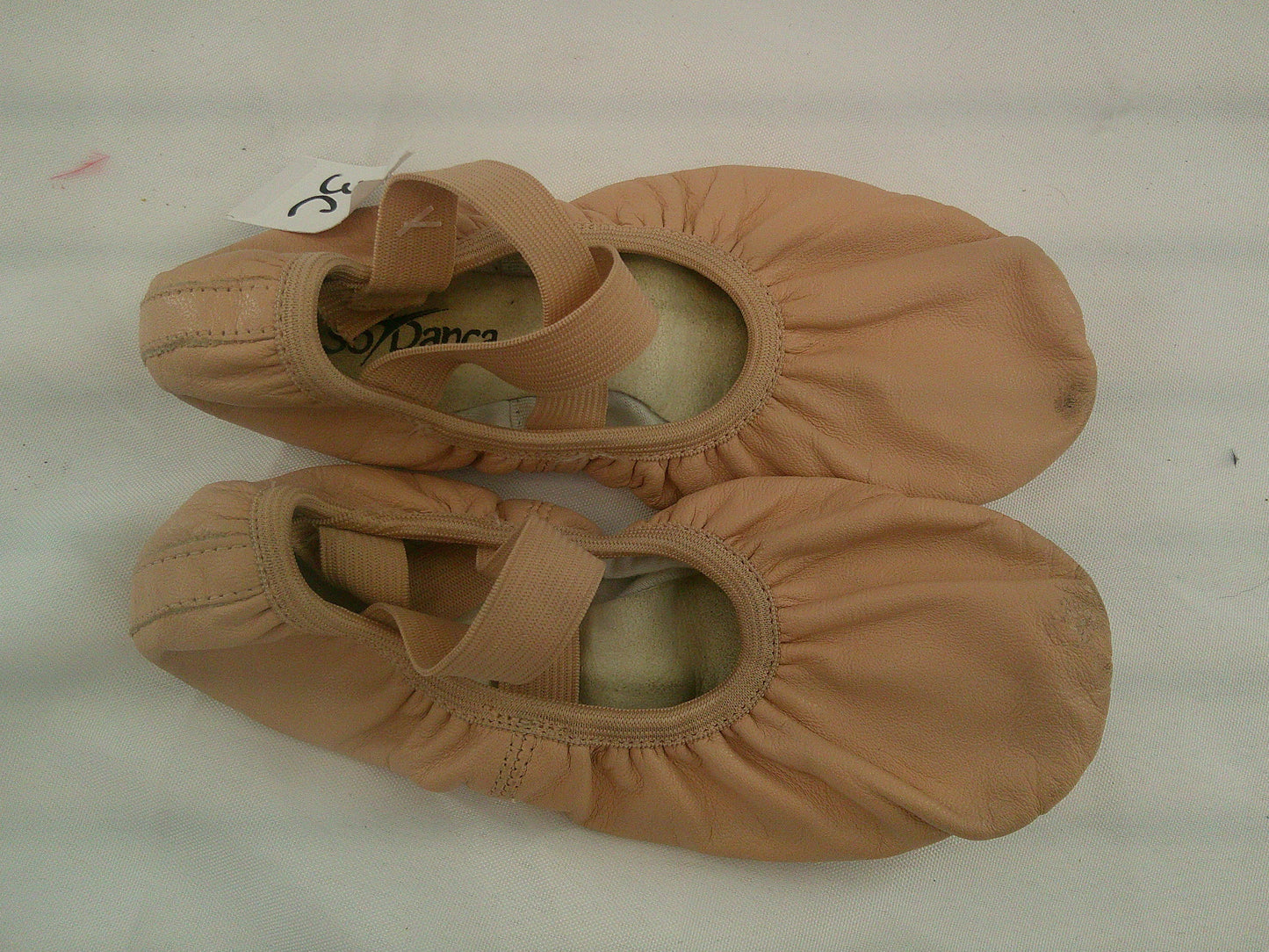 Pre-Owned Ballet Shoes SoDanca Big Kid 3C Pull On Leather Single Strap Full Sole