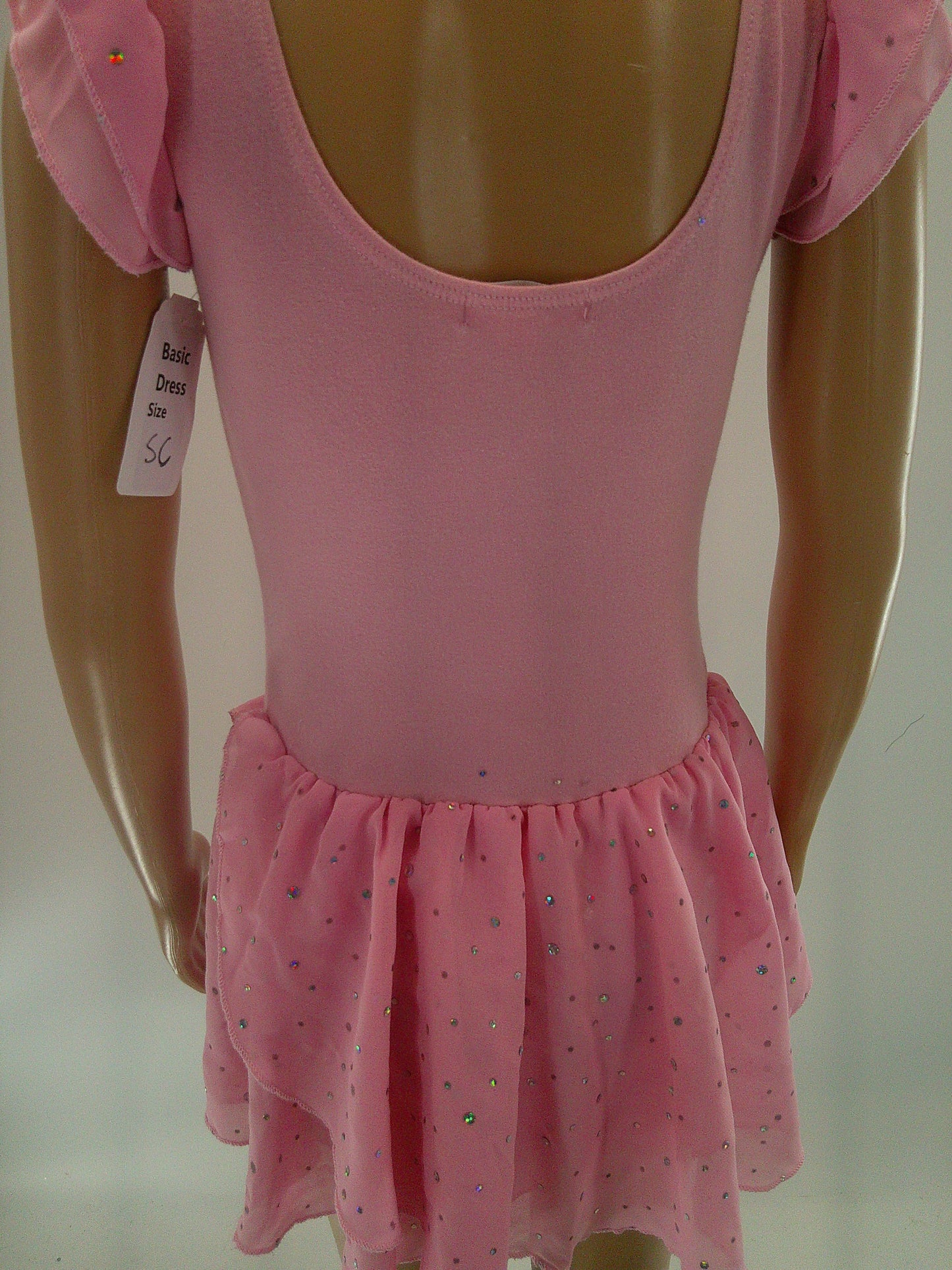 Pre-Owned Leotard Dress Amazon Small Child pink Sparkle Flutter Sleeve Ballet