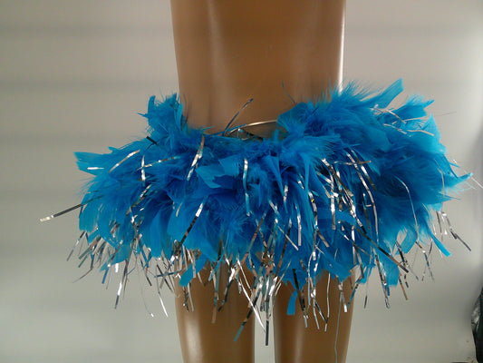 Pre-Owned Feather Skirt Small Child Turquoise Sparkle Tap jazz Dress Up