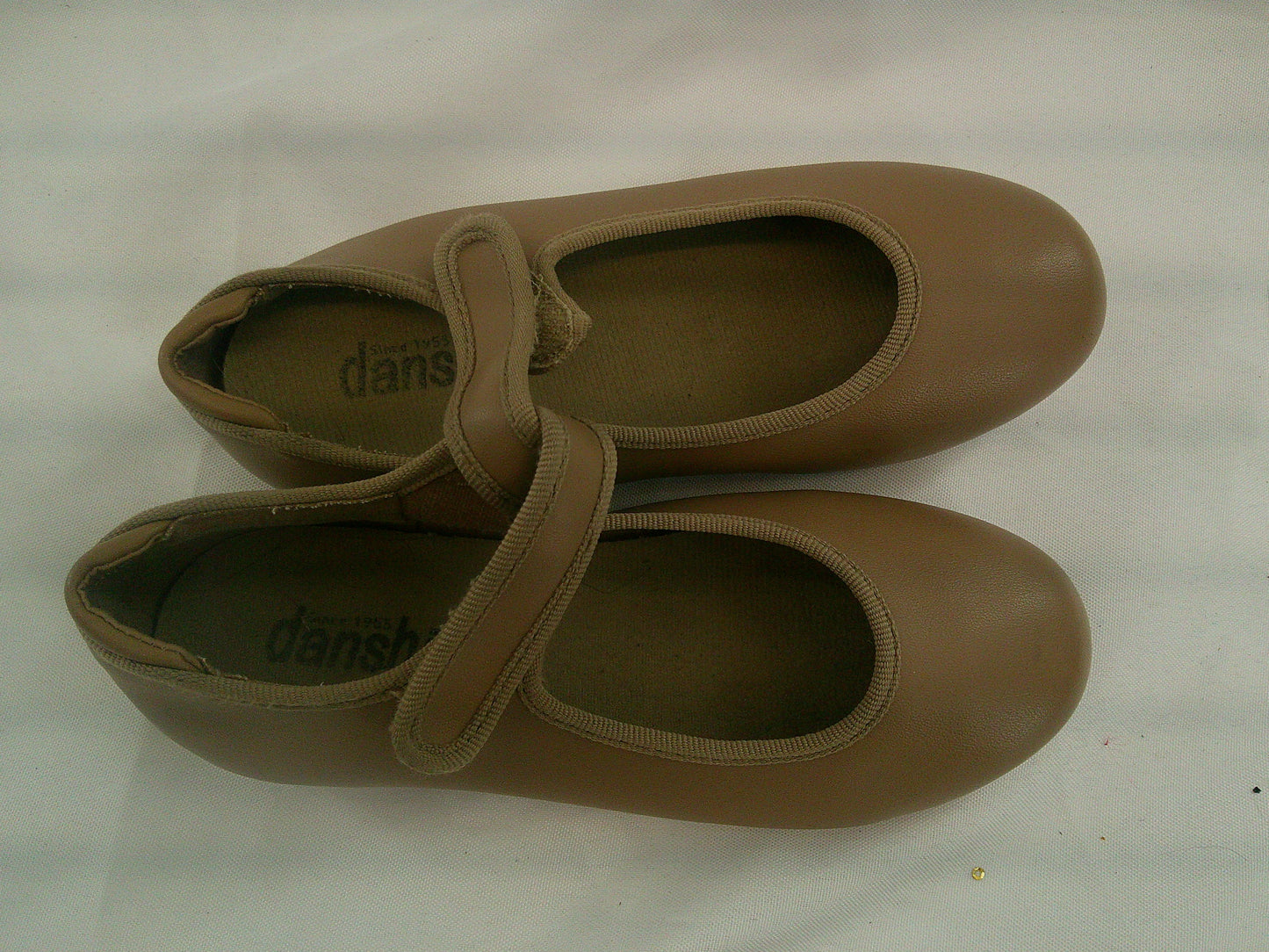 Pre-Owned Tap Shoes Danshuz 534 Toddler 13.5M Tan Mary Jane Easy Strap