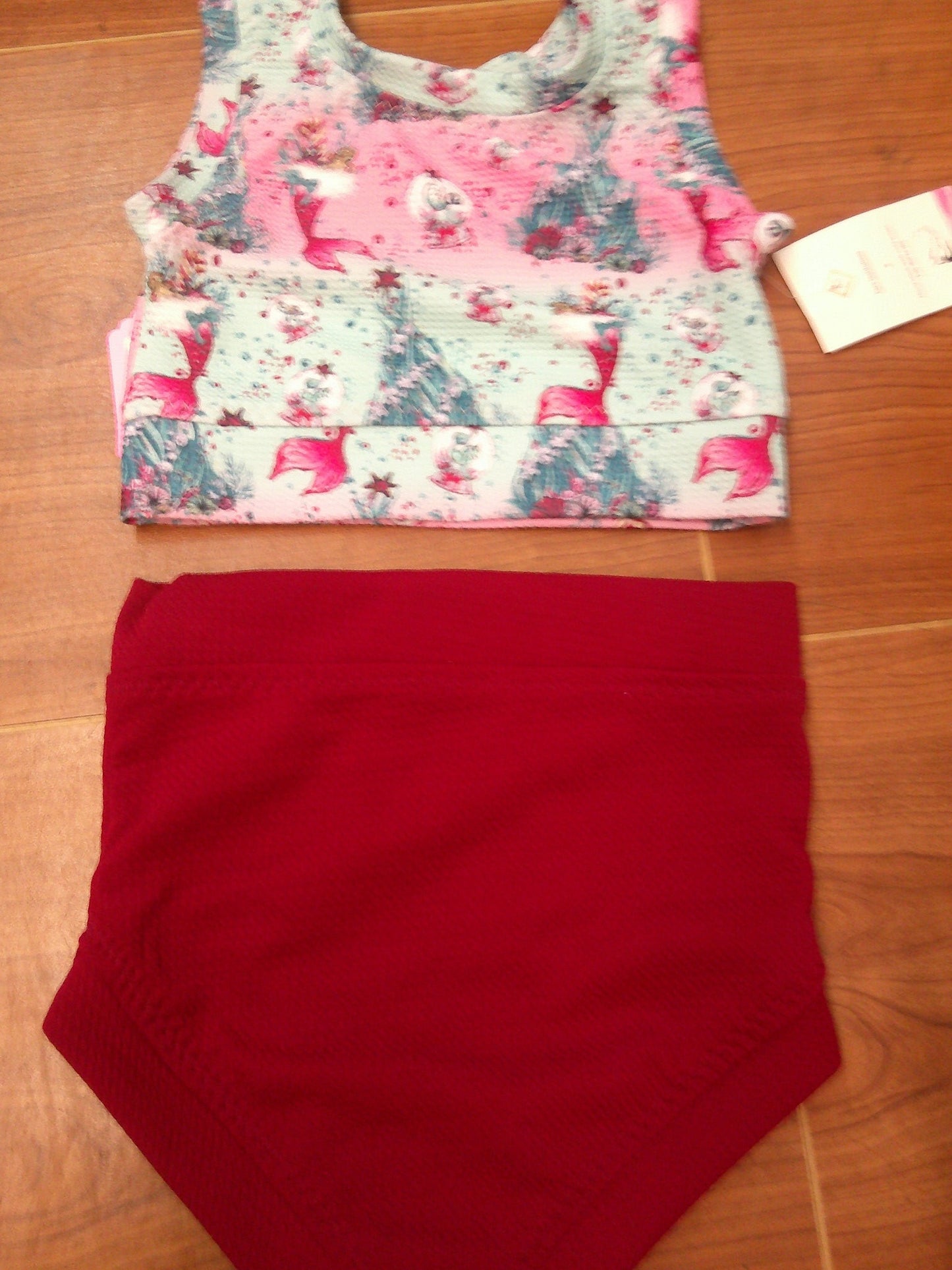 Pre-Owned Set Shorts/Top Summer Sky Mermaid Pink Jazz Acro