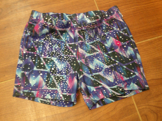 Pre-Owned Shorts XS Child Colorful Danskin Now Gymnastics Purple Blue Stars
