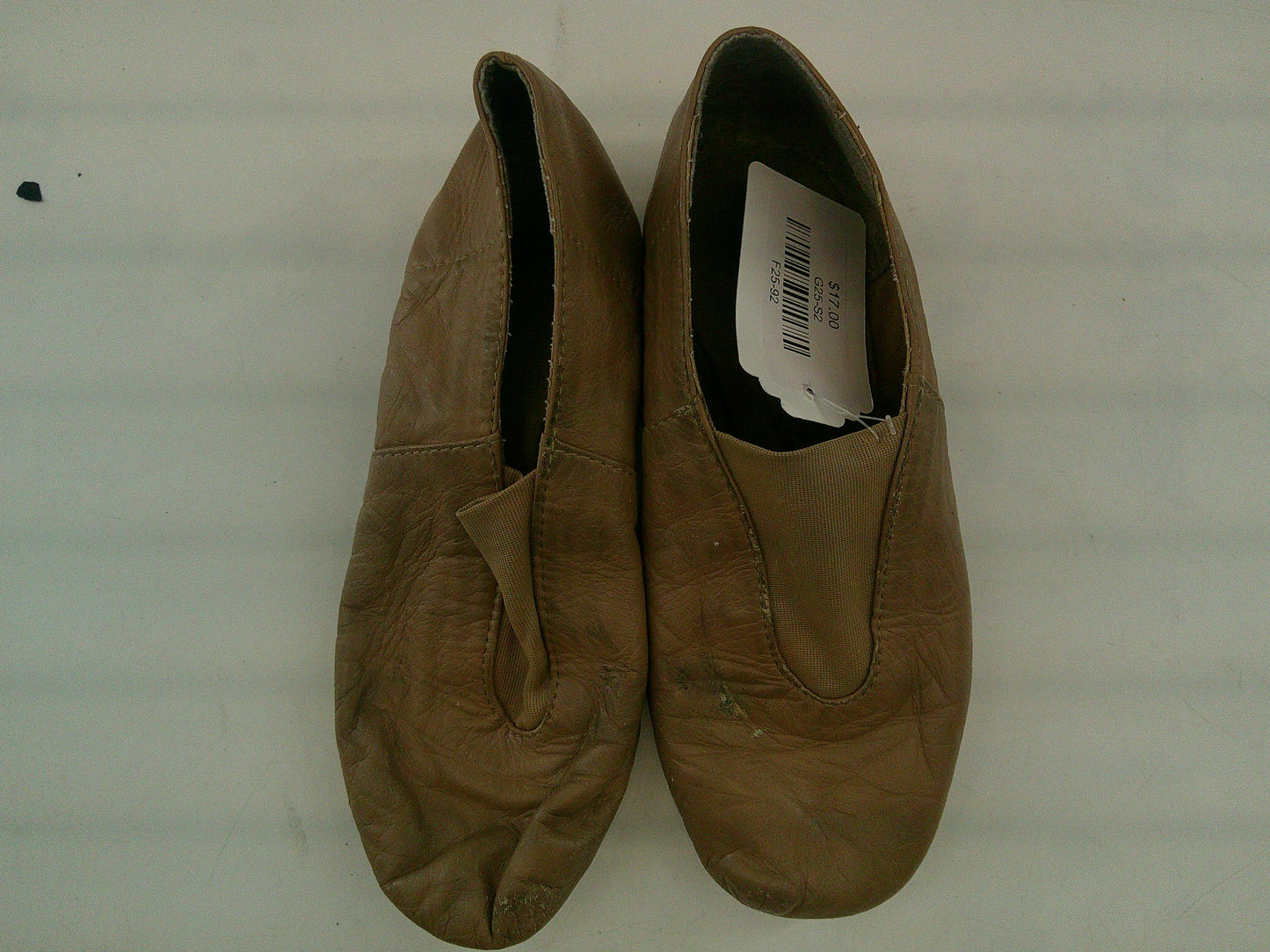 Pre-Owned Jazz Shoes Dancing Fair Big Kid 4M Top Elastic Leather Slip On
