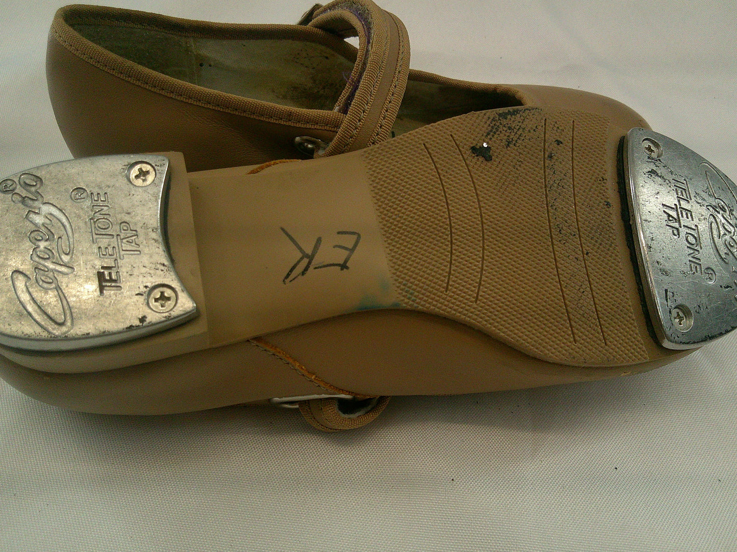 Pre-Owned Tap Shoes Capezio Kids 2M Mary Jane Leather Easy Strap
