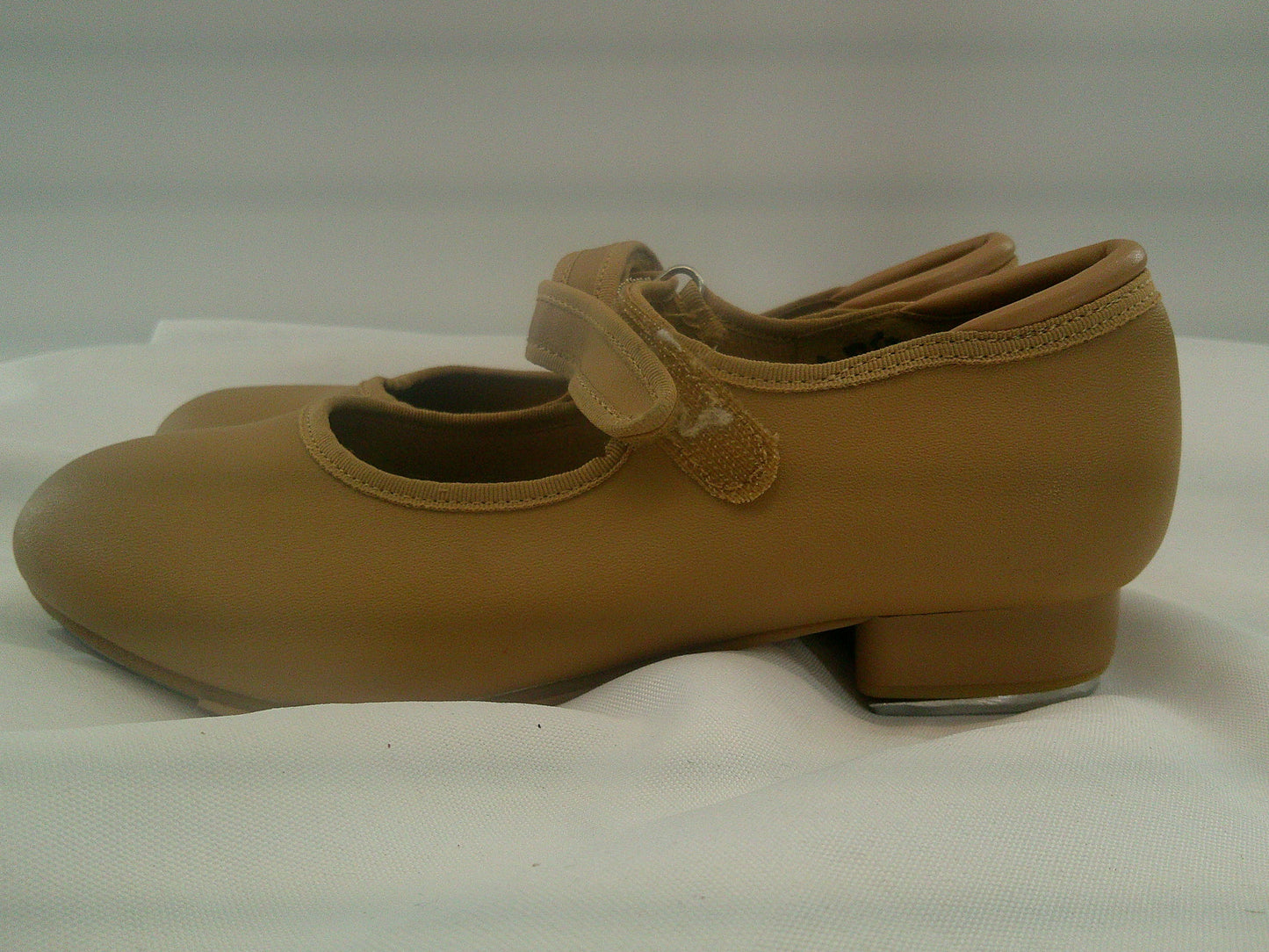 Pre-Owned Tap Shoes Child 3 Tan Mary Jane Leather Loop Strap