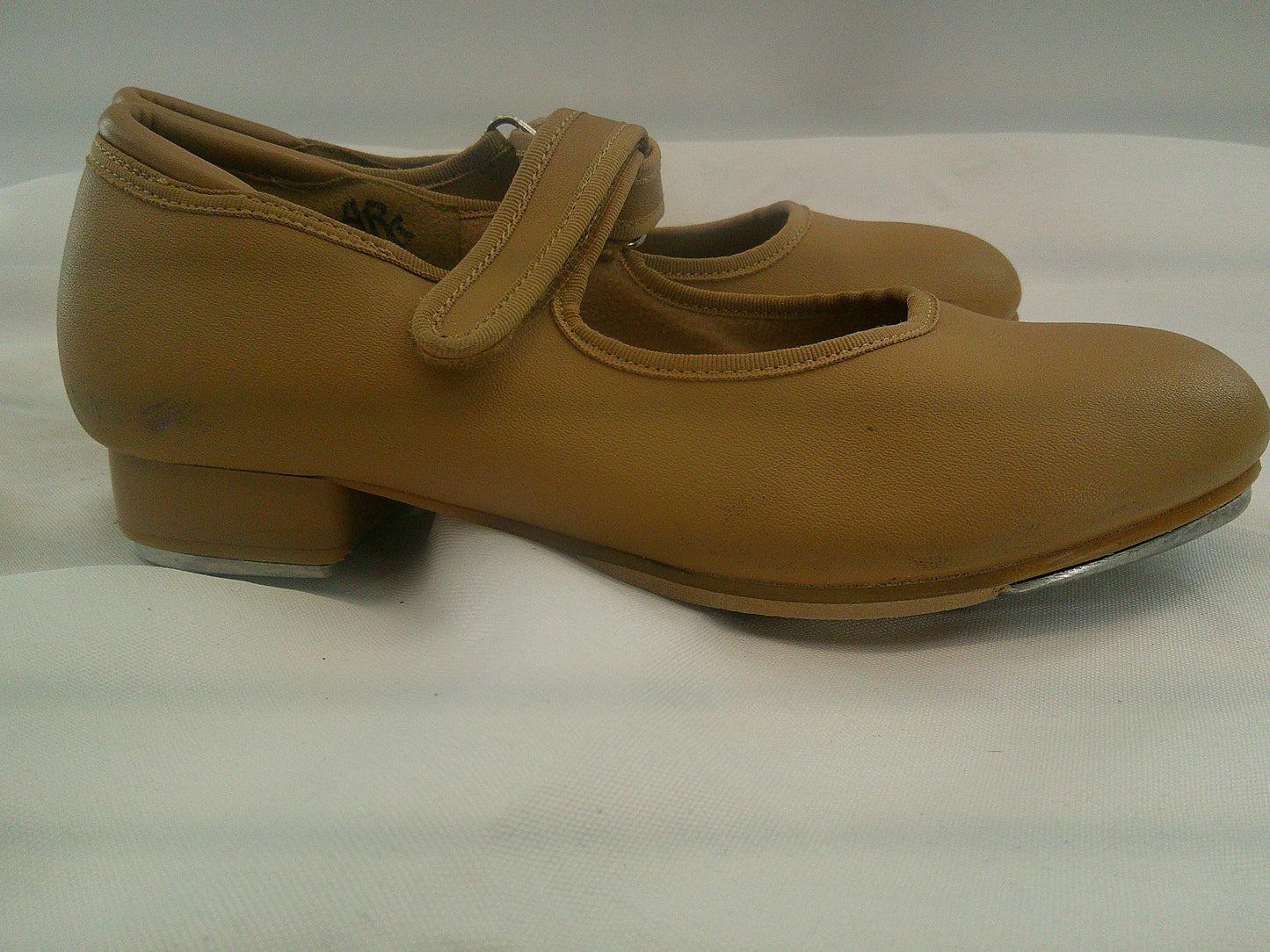 Pre-Owned Tap Shoes Child 3 Tan Mary Jane Leather Loop Strap