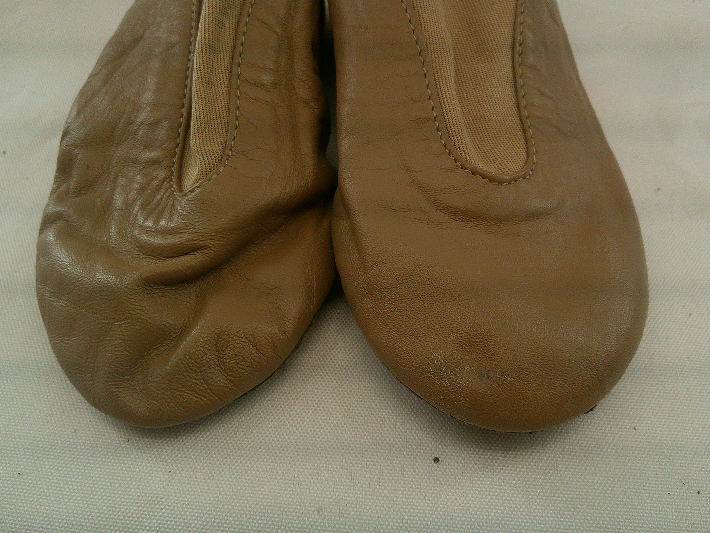 Pre-Owned Jazz Shoes Dancing Fair Big Kid 1M Top Elastic Leather Slip On