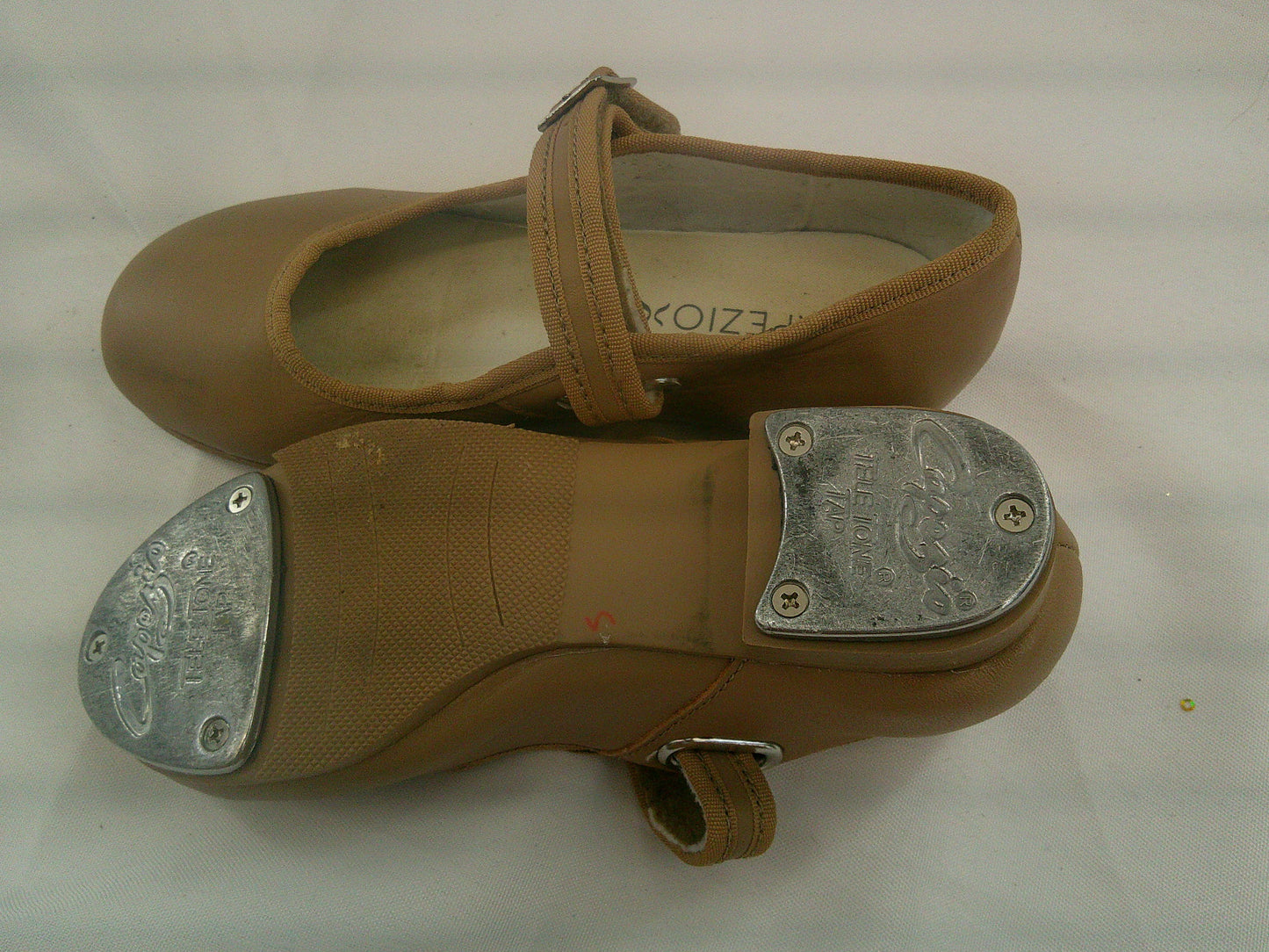 Pre-Owned Tap Shoes Capezio Little Kid 12M Mary Jane Leather Loop Strap