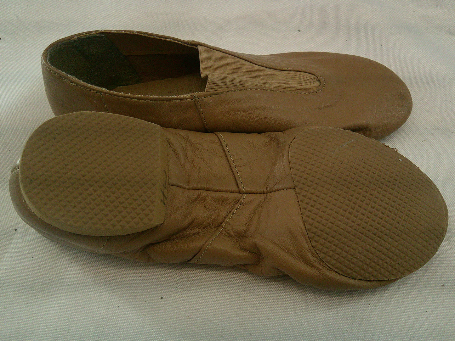 Pre-Owned Jazz Shoes Dancing Fair Big Kid 1M Top Elastic Leather Slip On