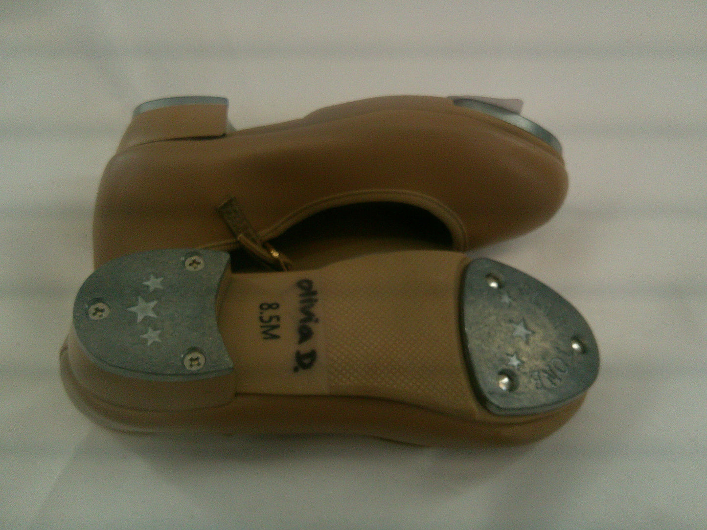 Pre-Owned Tap Shoes Dancing Fair Toddler 8.5M Mary Jane Leather Buckle