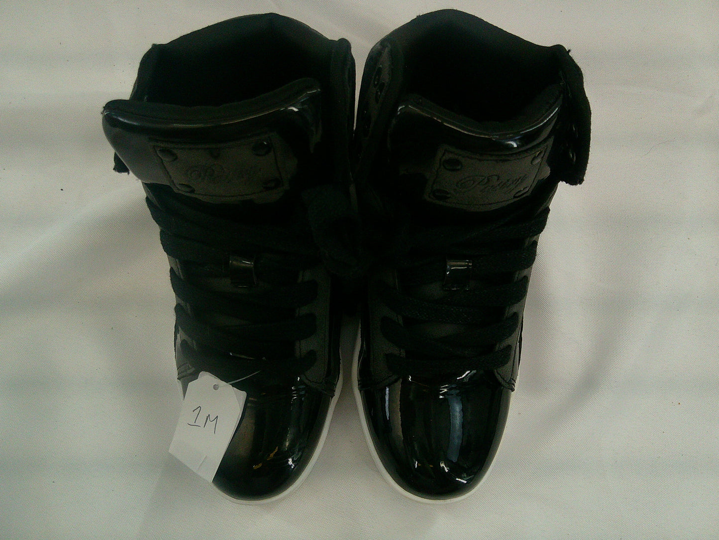 Pre-Owned Hip Hop Shoes Pastry Youth 1M High Top Sneakers Leather Lace Up Rubber
