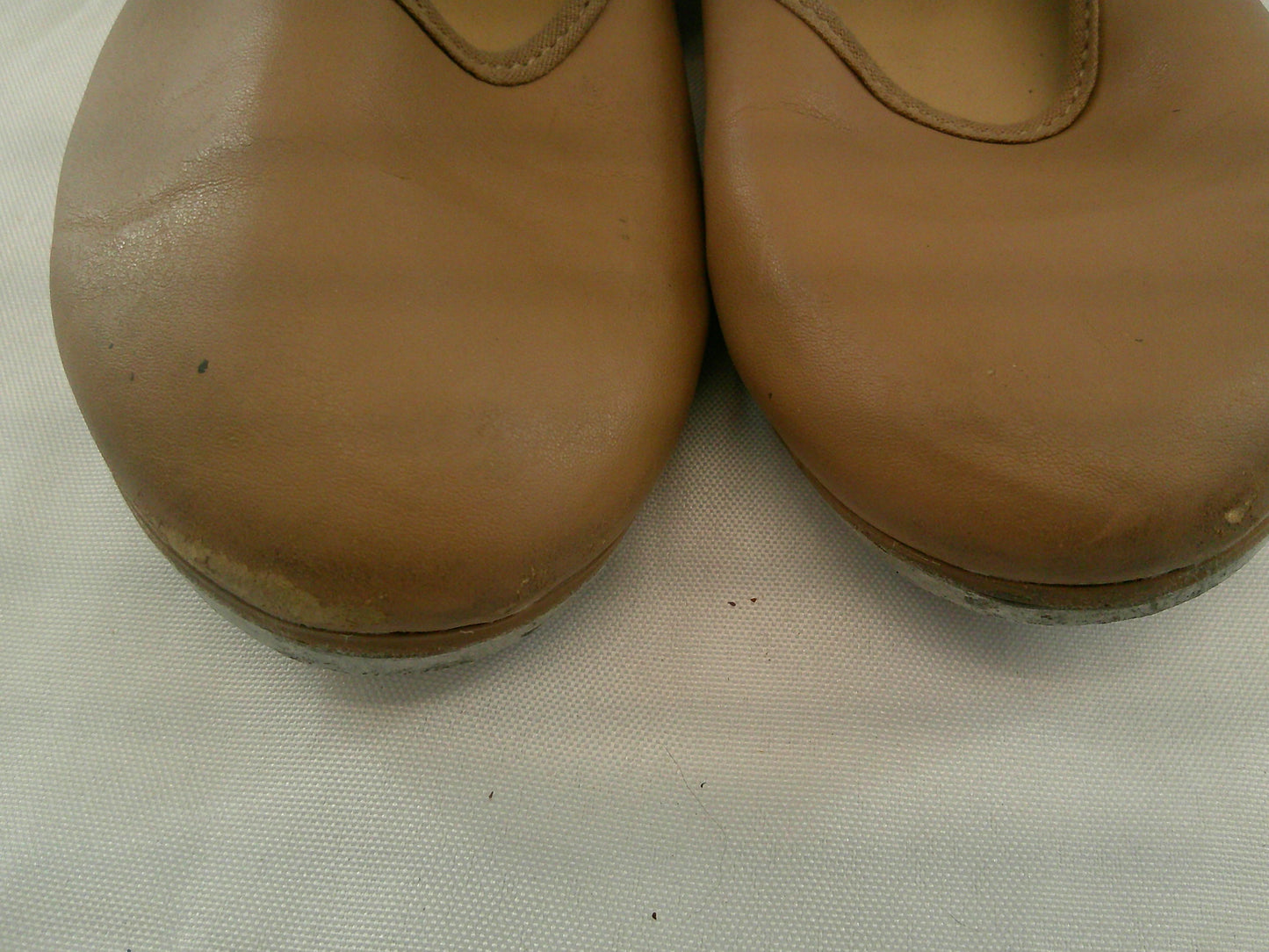 Pre-Owned Tap Shoes Adult 5M Tan Mary Jane Leather Loop Strap