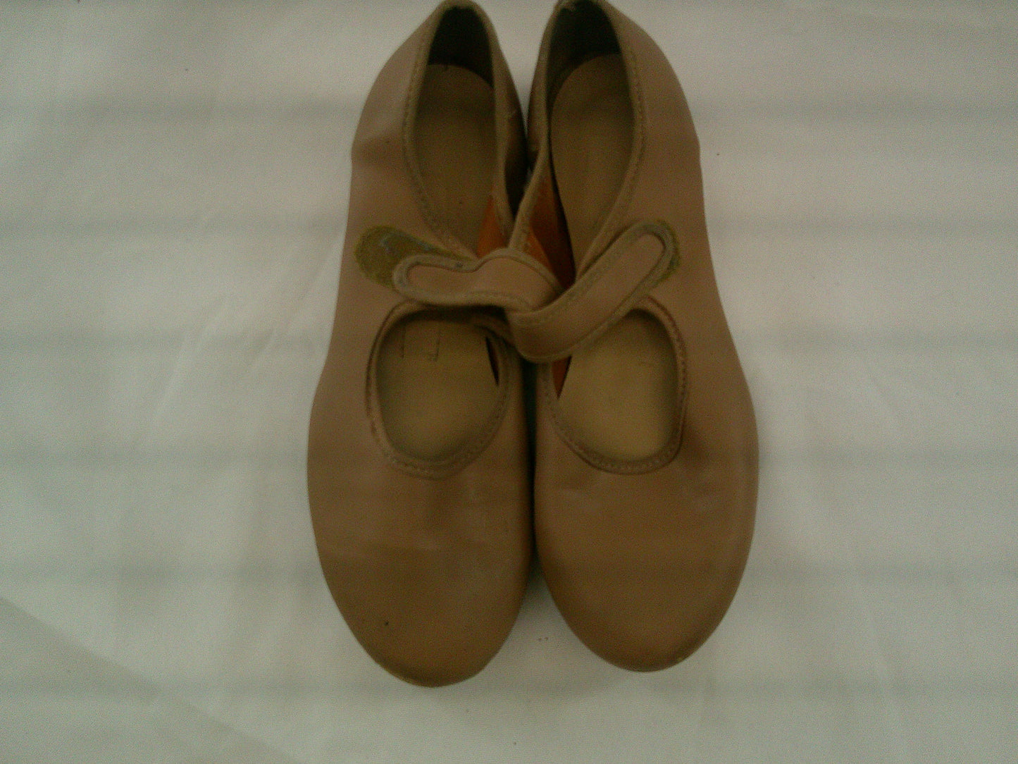 Pre-Owned Tap Shoes Adult 5M Tan Mary Jane Leather Loop Strap