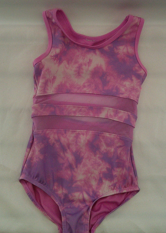 New Gymnastics Leotard Cat & Jack Large Child Tie Dye Mesh Acro Tumbling