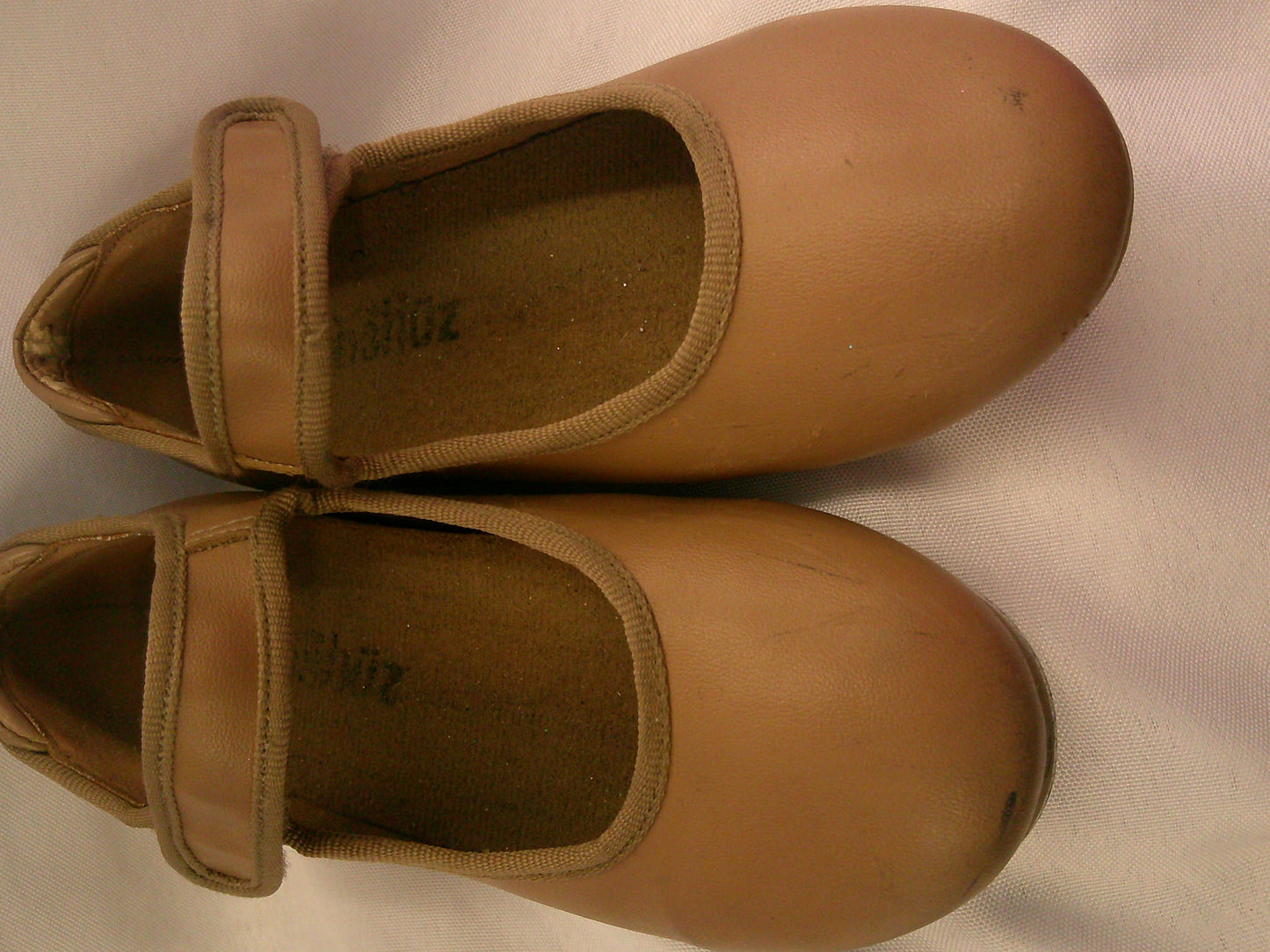 Pre-Owned Tap Shoes Danshuz 534 Toddler 11M Tan Mary Jane Easy Strap
