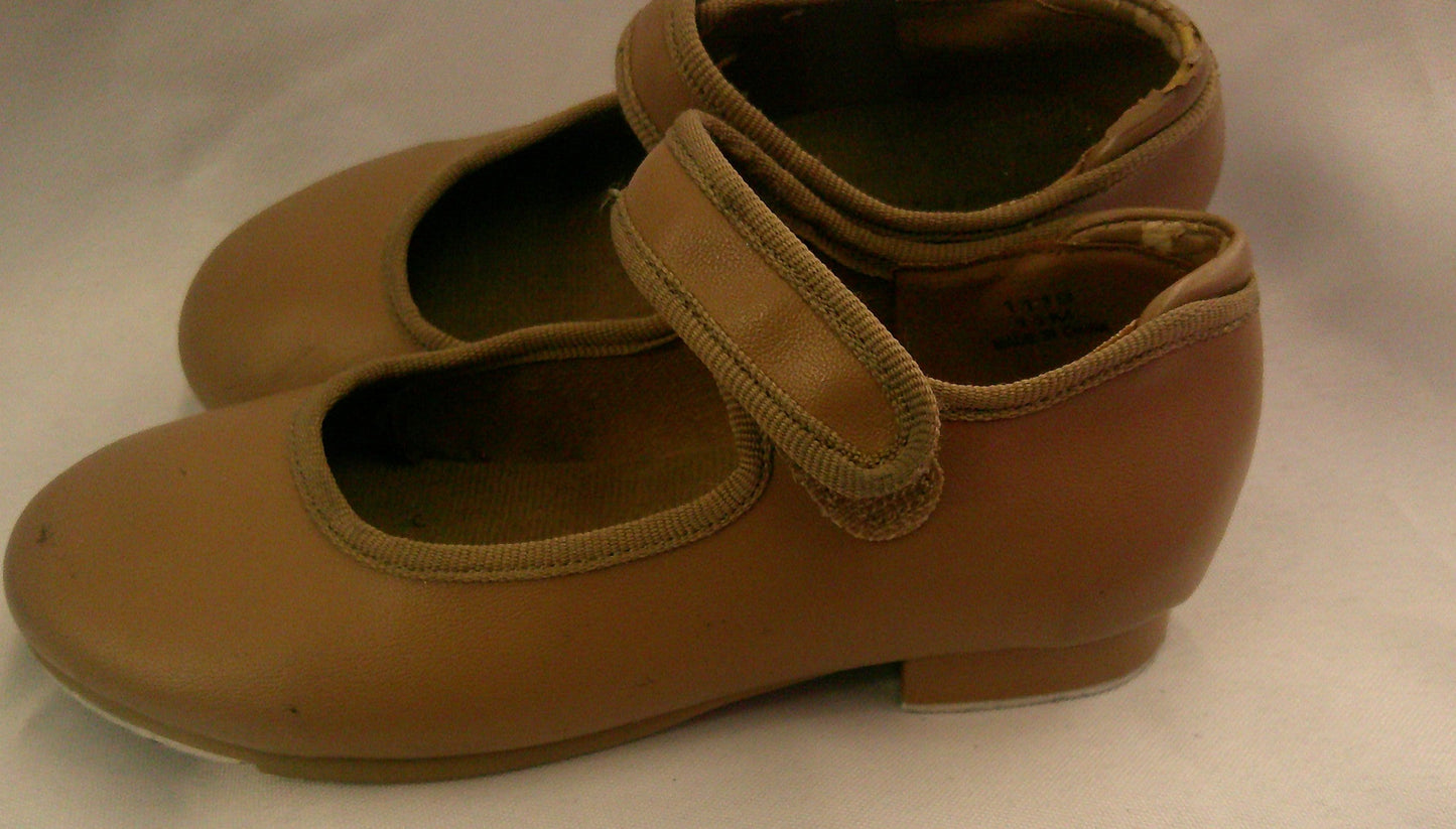 Pre-Owned Tap Shoes Danshuz 534 Toddler 11M Tan Mary Jane Easy Strap