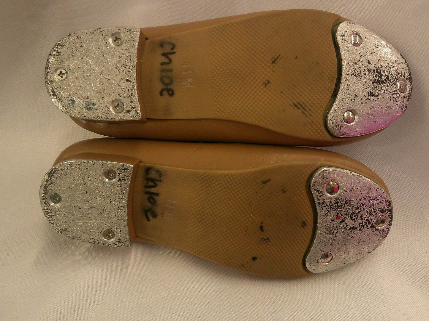 Pre-Owned Tap Shoes Danshuz 534 Toddler 11M Tan Mary Jane Easy Strap
