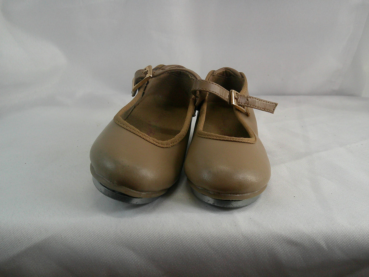 Pre-Owned Tap Shoes Dancing Fair Toddler 8.5M Tan Mary Jane Leather Buckle