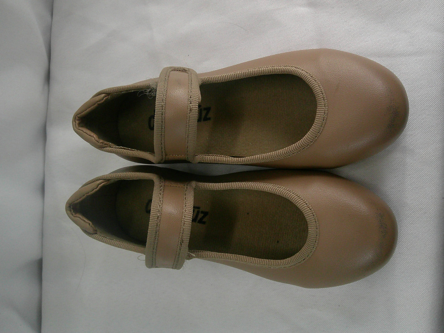 Pre-Owned Tap Shoes Danshuz 534 Toddler 10.5M Tan Mary Jane Leather No Buckle