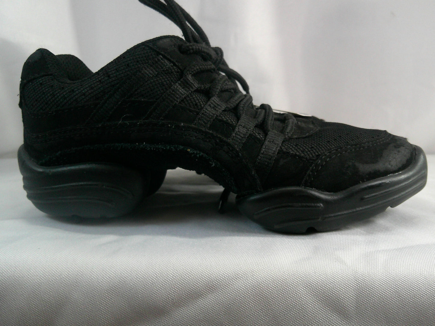 Pre-Owned Hip Hop Shoes Capezio Kids 4 Black Sneakers Lace Up Split Sole