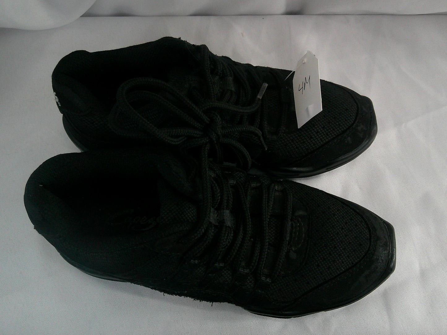 Pre-Owned Hip Hop Shoes Capezio Kids 4 Black Sneakers Lace Up Split Sole