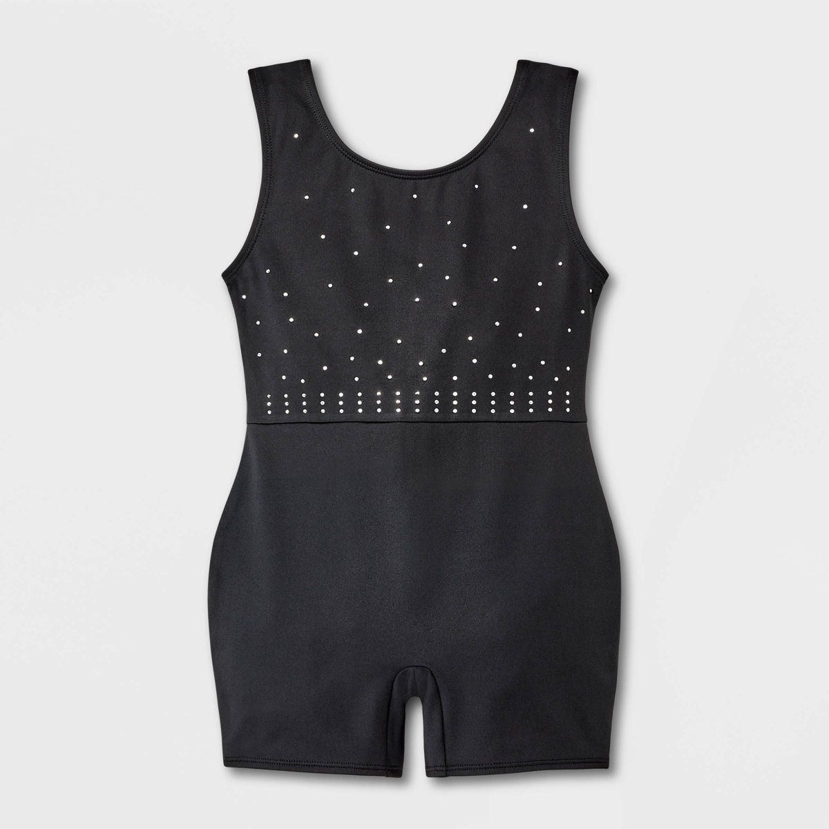 Pre-Owned Gymnastics Biketard Medium Child Black Sparkle Acro Jazz