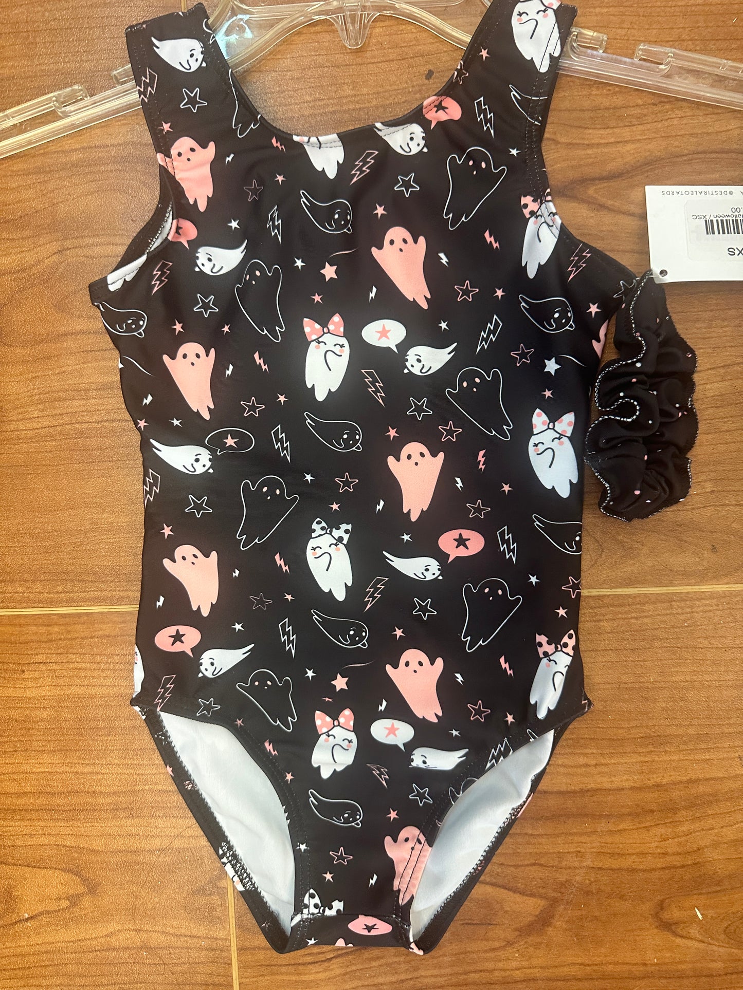 New Gymnastics Leotard Destira Bougie Ghost Halloween Child X-Small 5-6